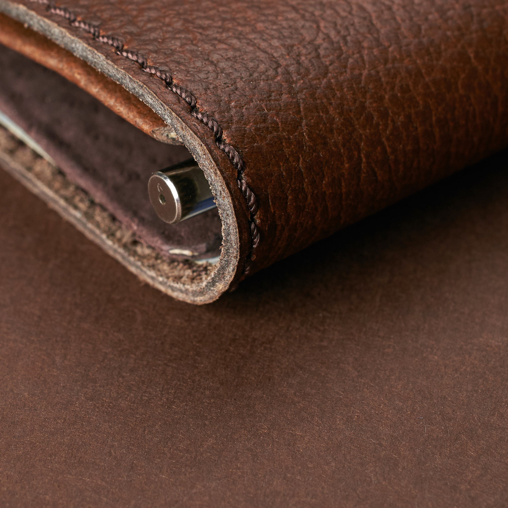 Full grain leather. Pocket Passport Holder Travel Wallet Brown by Capra Leather