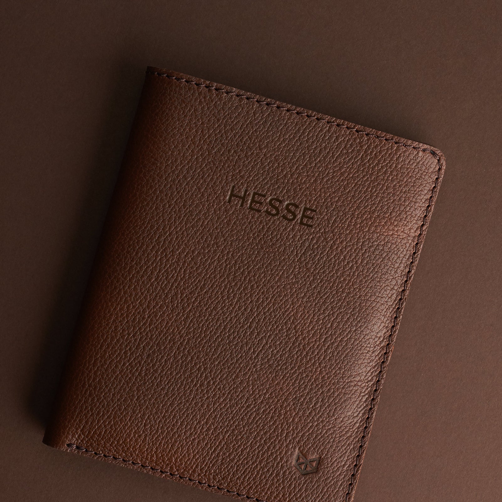 Custom engraving. Pocket Passport Holder Travel Wallet Brown by Capra Leather