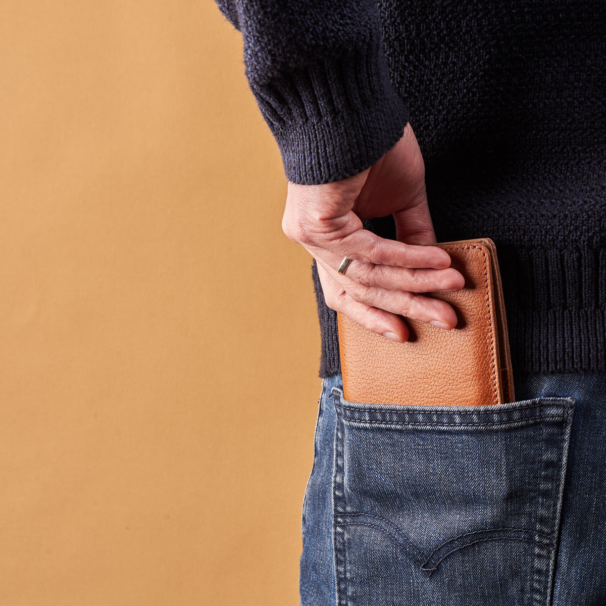 Pocket size. Pocket Passport Holder Travel Wallet Tan by Capra Leather