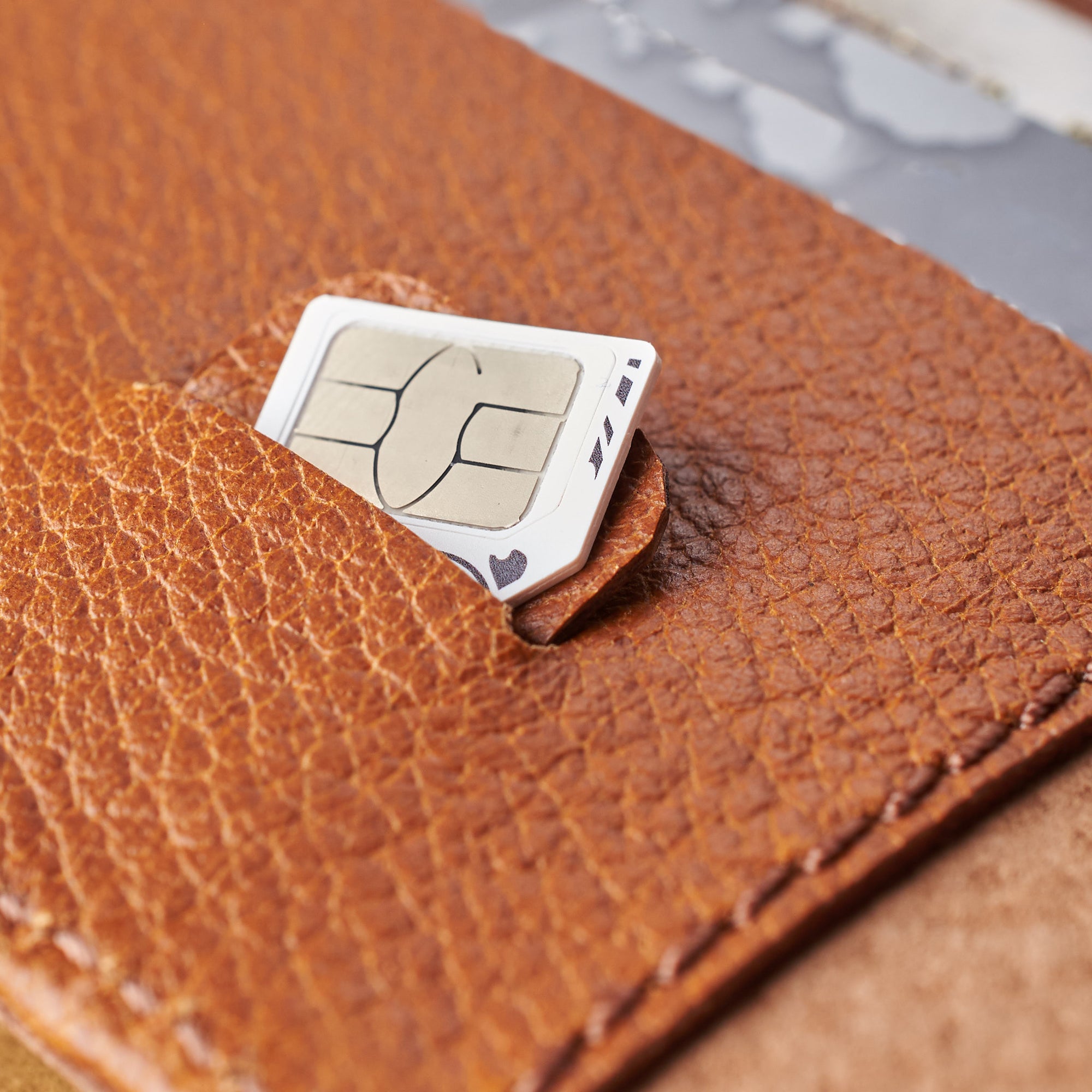 SIM card pocket. Pocket Passport Holder Travel Wallet Tan by Capra Leather