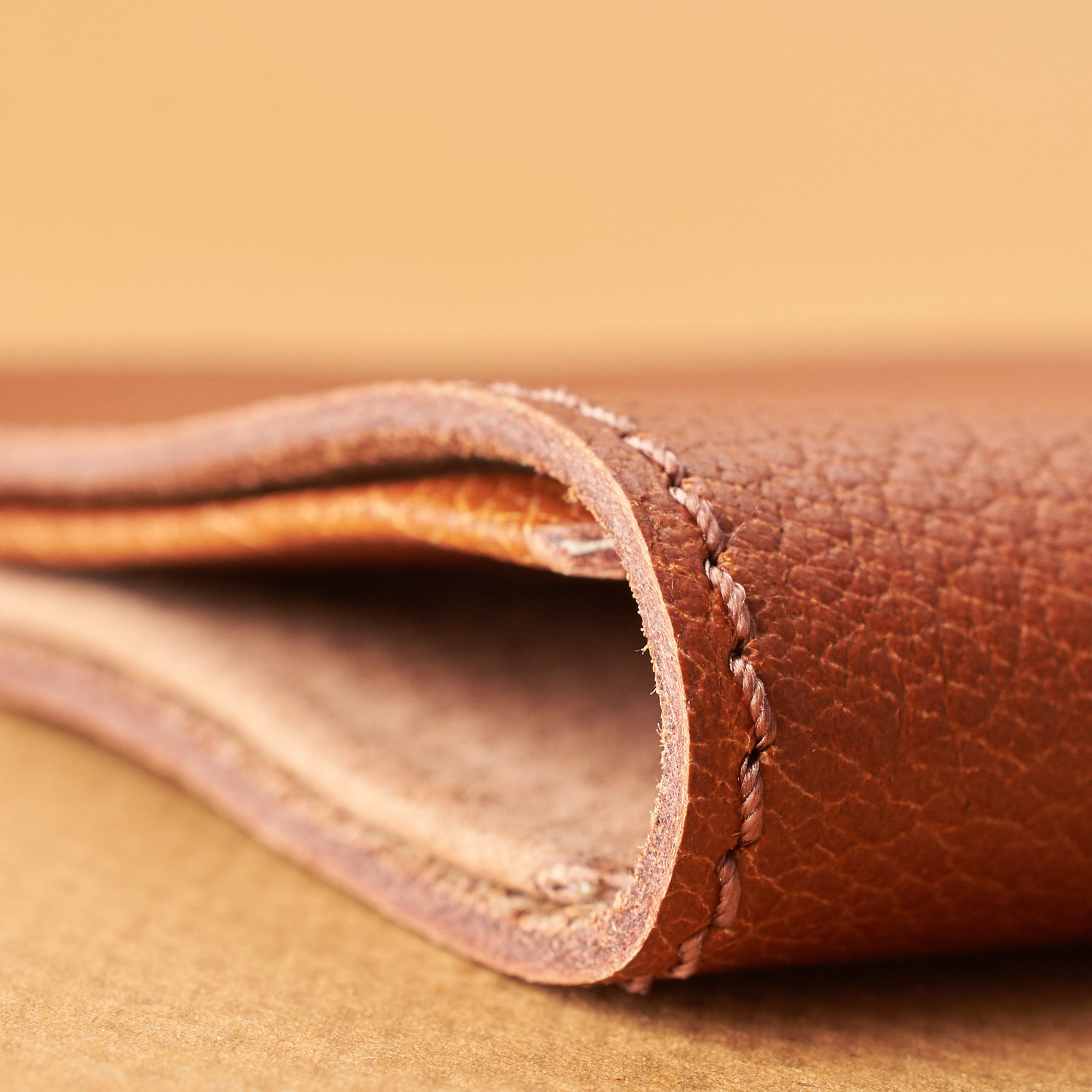 Full grain leather. Pocket Passport Holder Travel Wallet Tan by Capra Leather