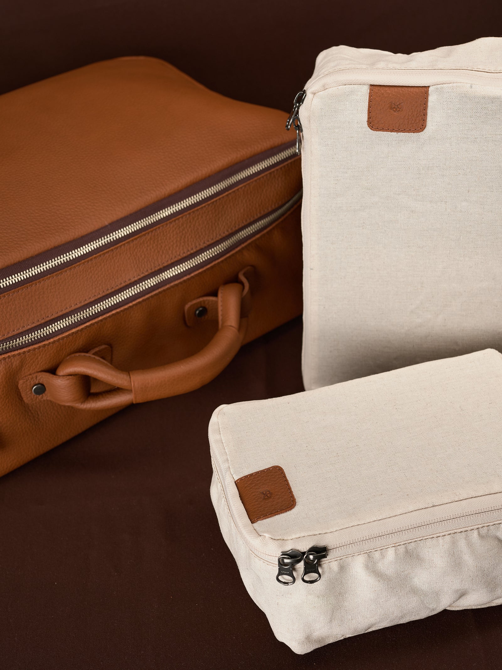 Polarity Weekender Duffle Bag · Tan by Capra Leather
