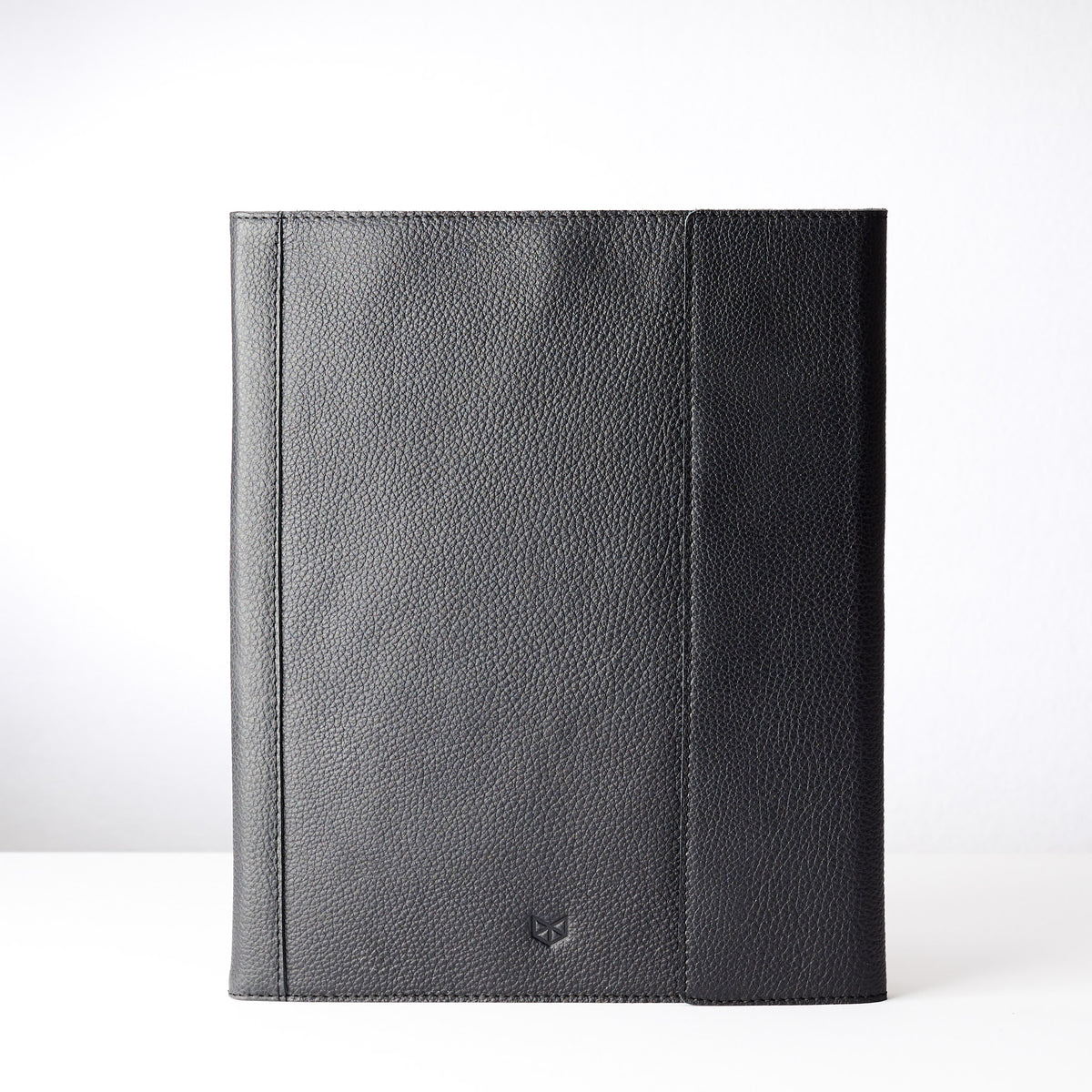 Front view. Laptop Tablet Document Portfolio Business Organizer Black by Capra Leather