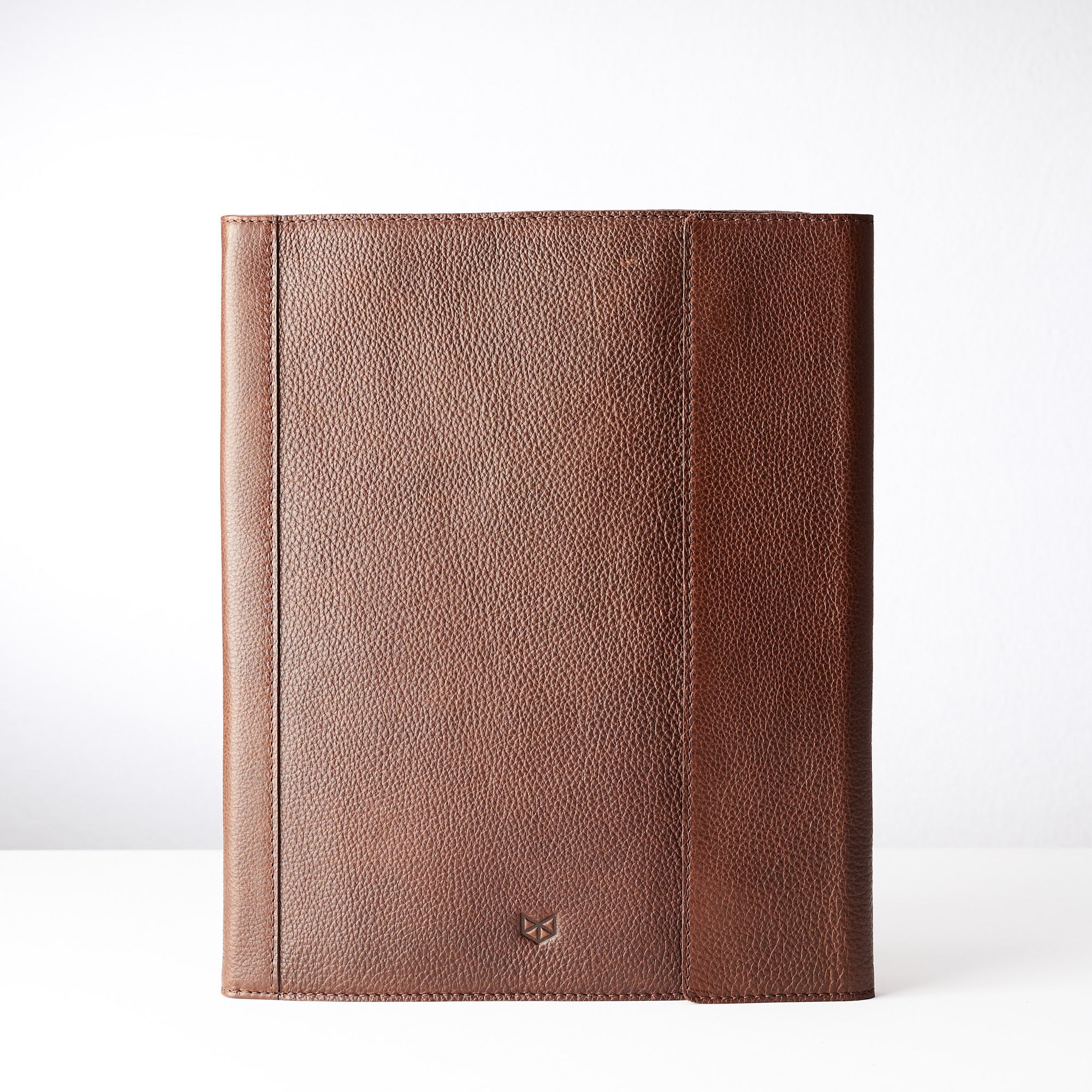 Front view. Laptop Tablet Document Portfolio Business Organizer Brown by Capra Leather