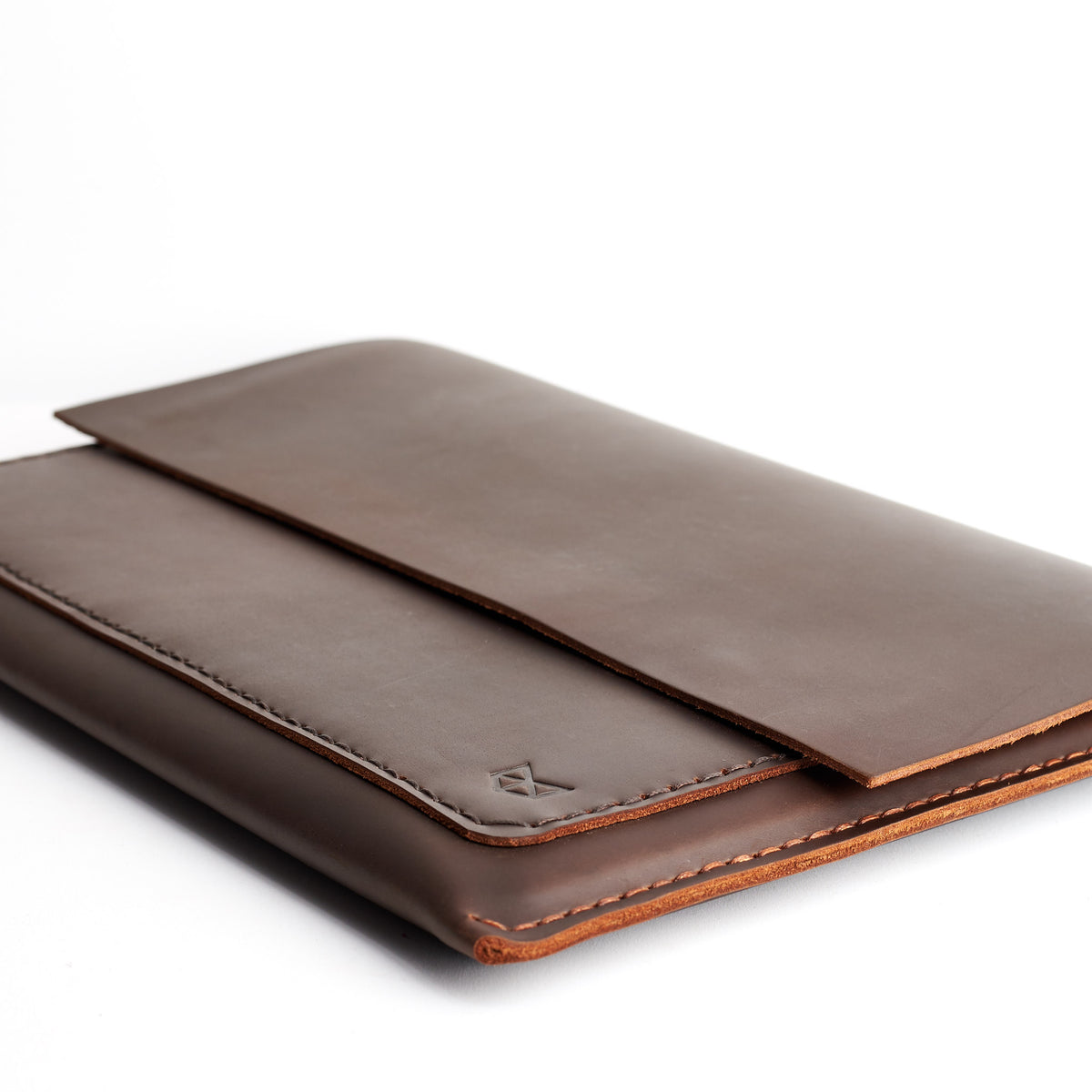 Hand Stitched. Brown Leather MacBook Case. Postman MacBook Sleeve by Capra Leather