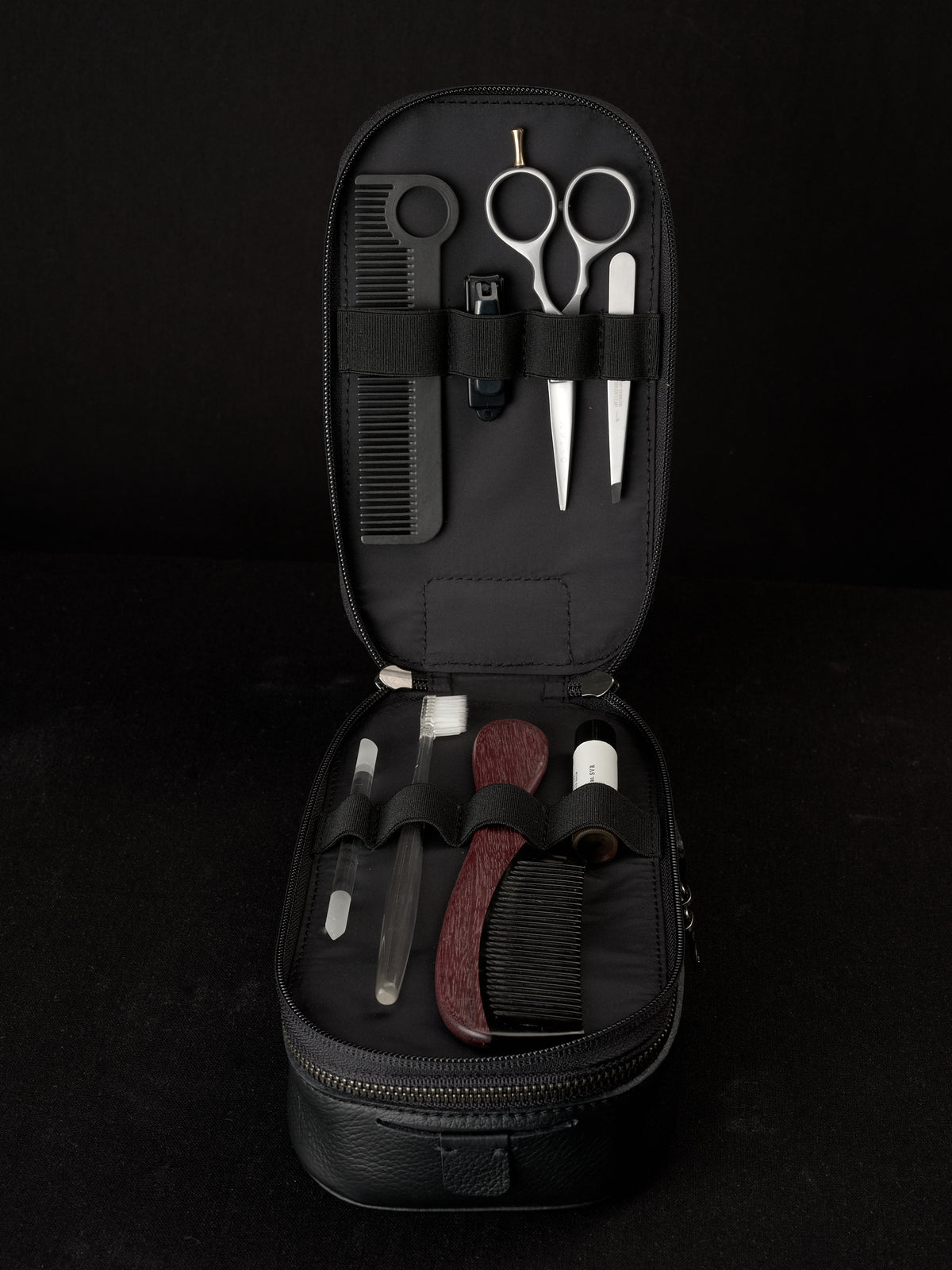 Small toiletry bag black by Capra Leather