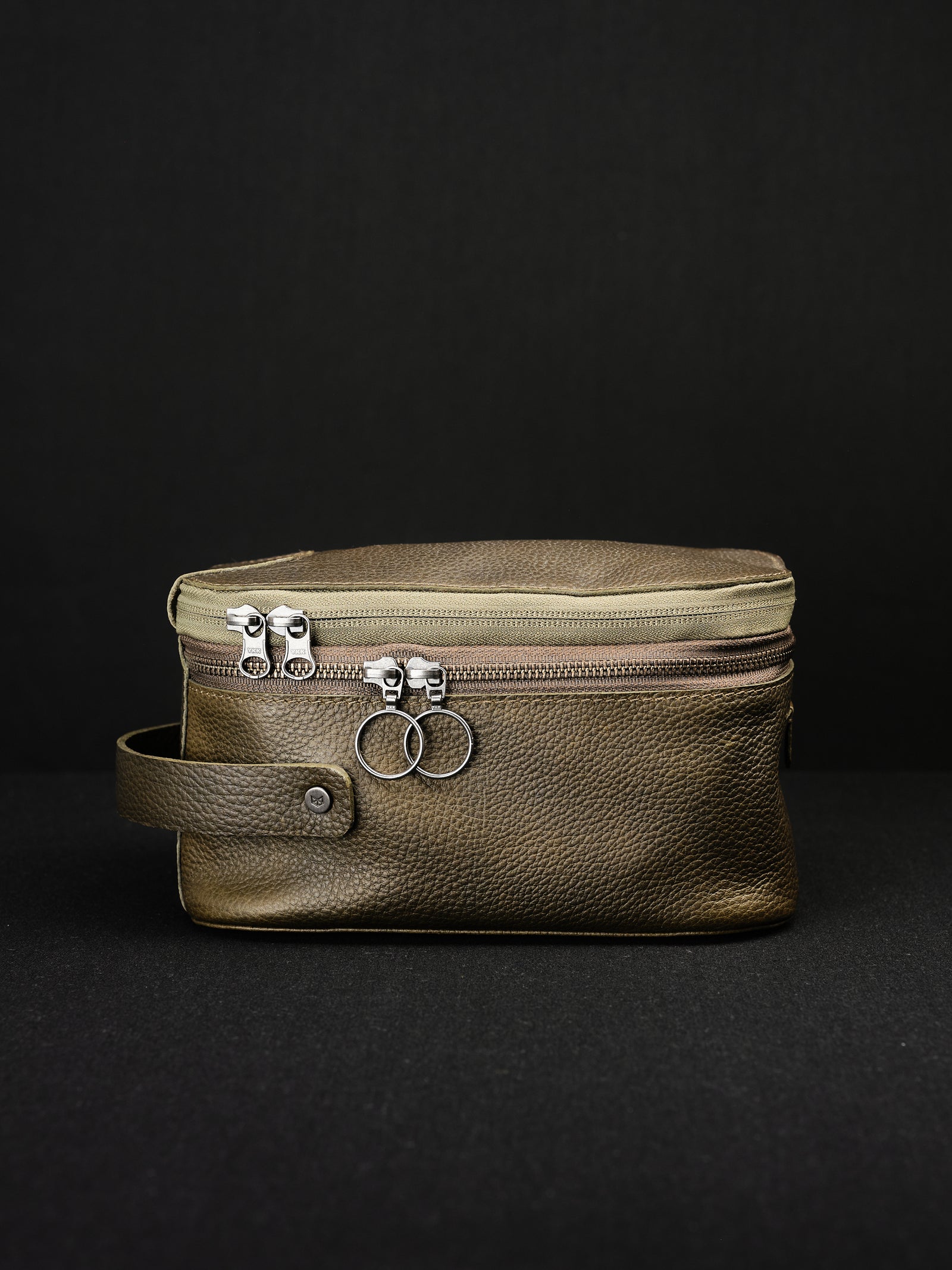 Personalized Toiletry Bag Green by Capra Leather
