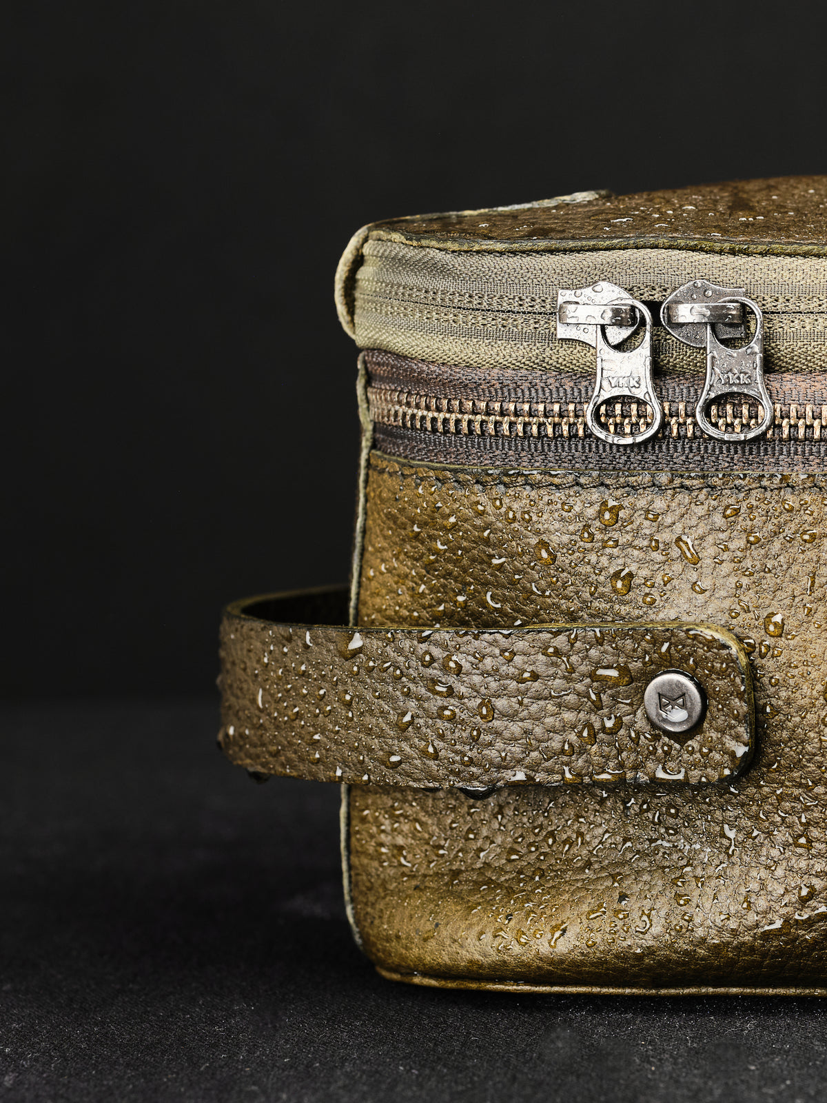 Water Resistant Mens Travel Toiletry Bag Green by Capra Leather