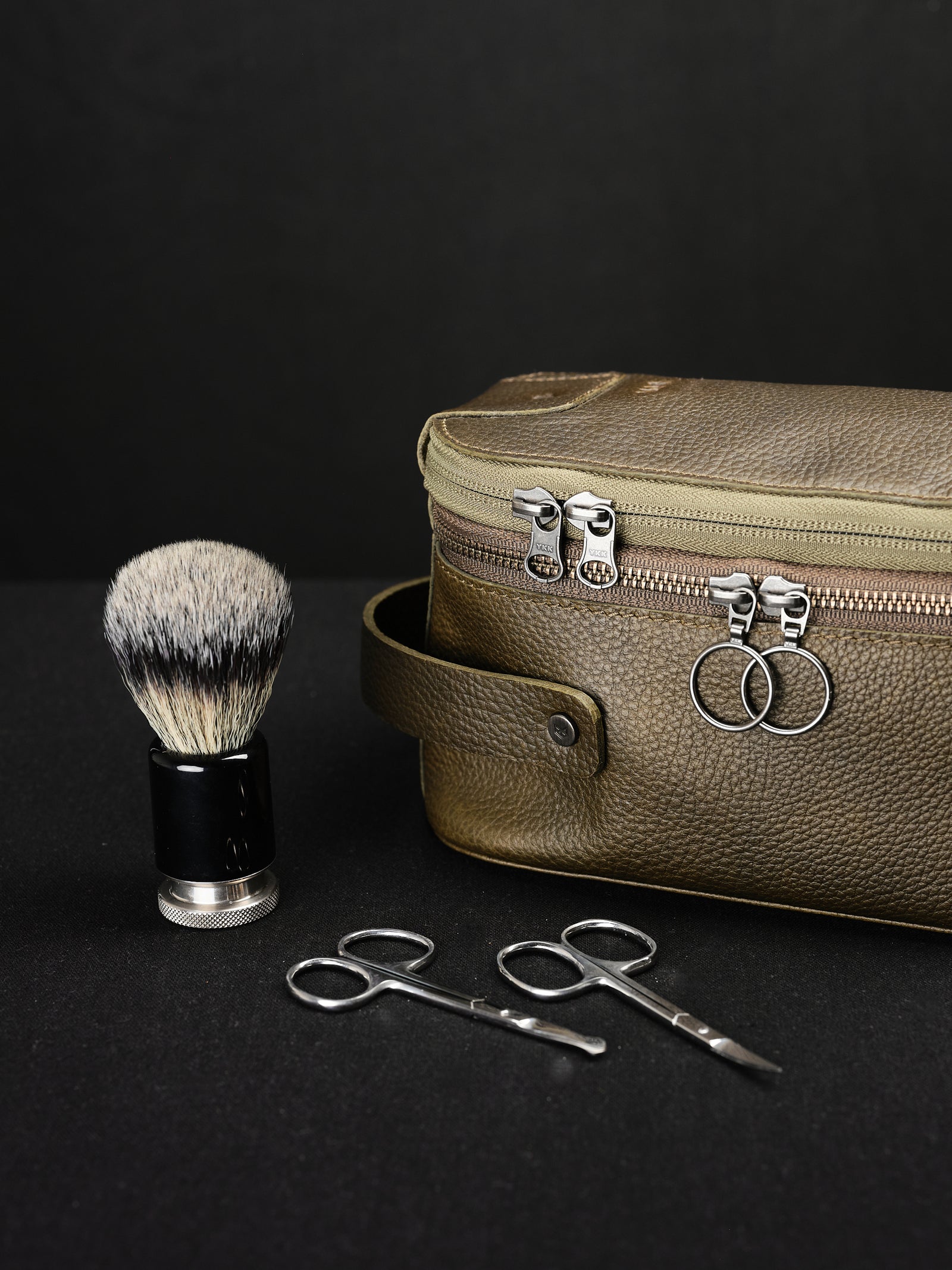 Leather Dopp Kit Green by Capra