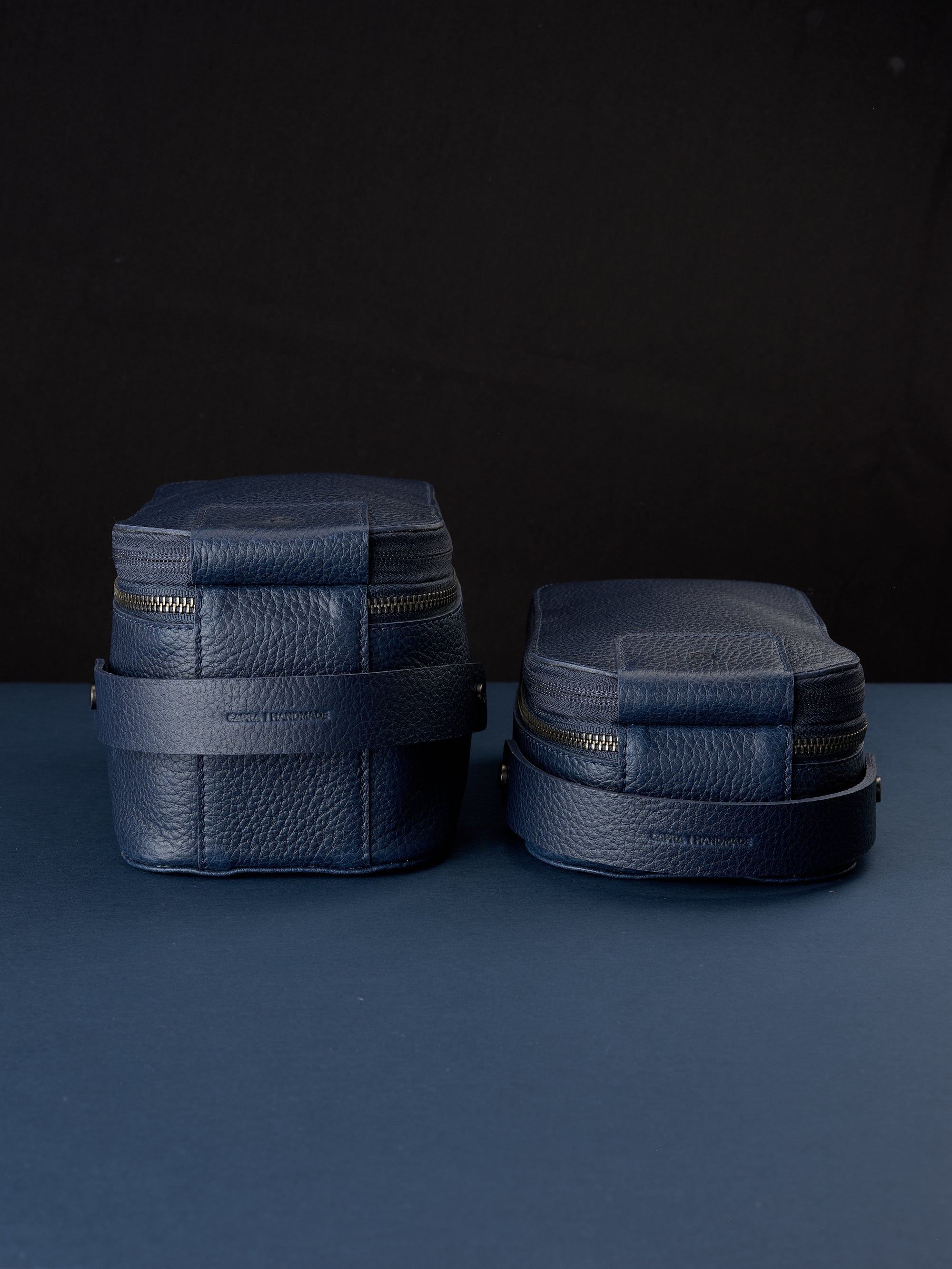 Toiletry bags navy by Capra Leather