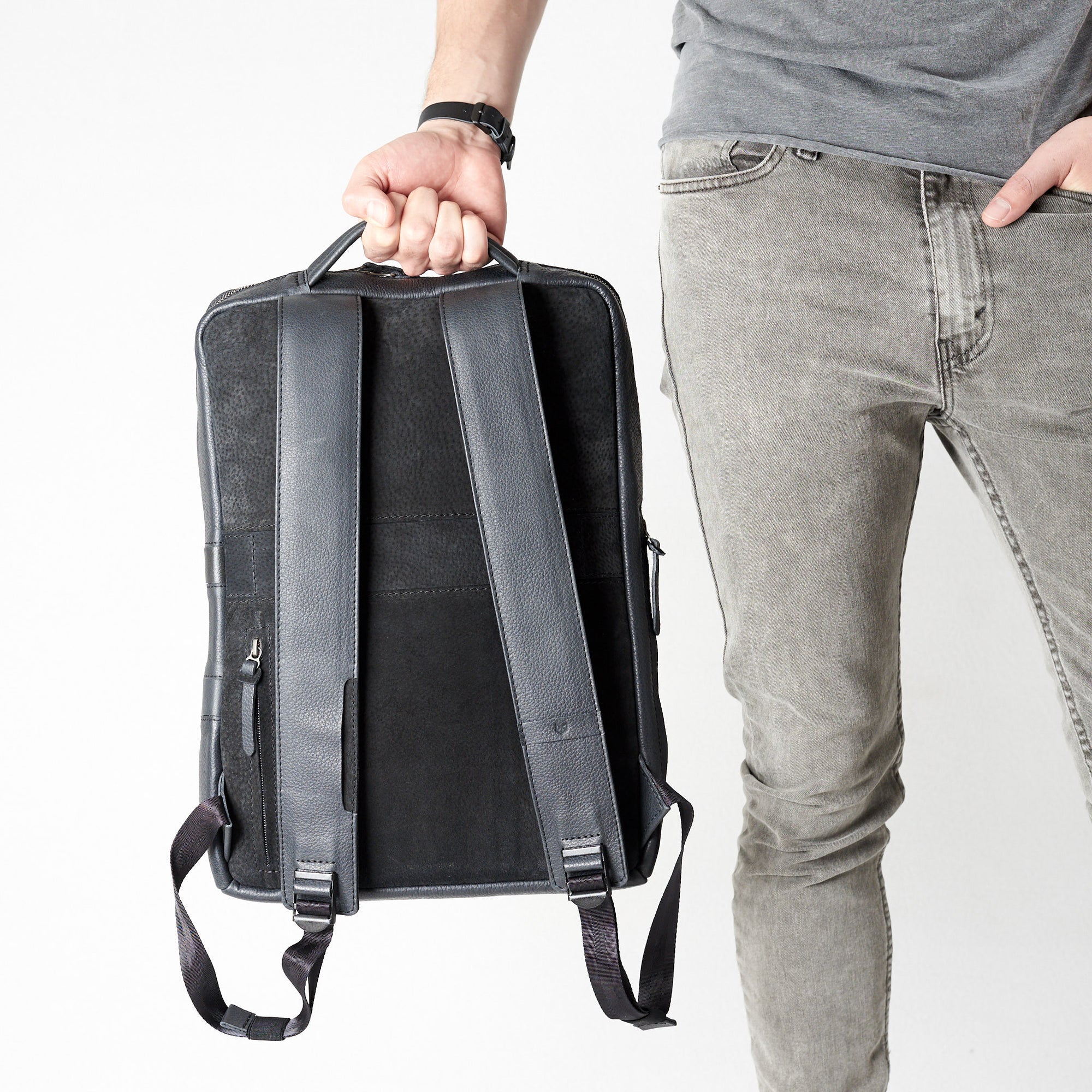 backpacks for work black by capra leather