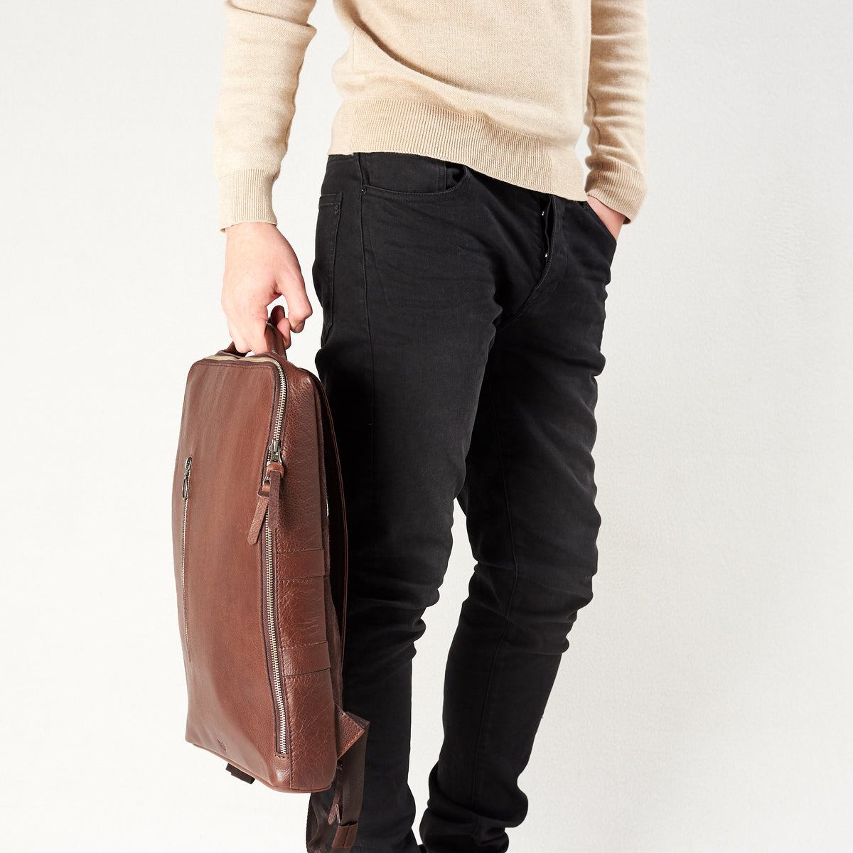 rucksack brown by capra leather