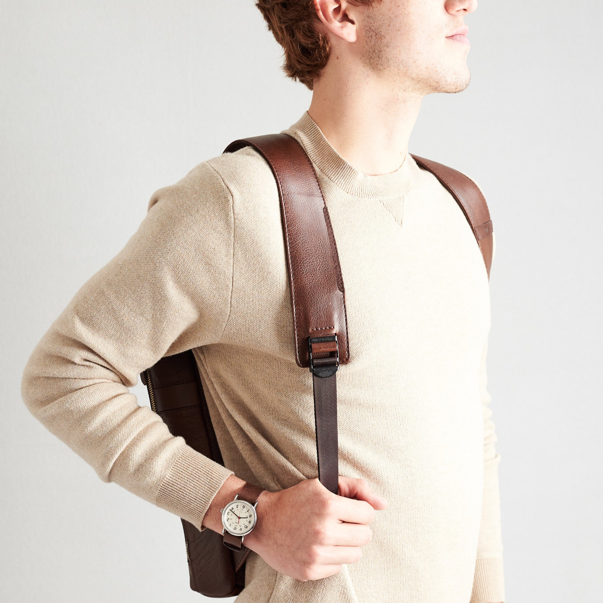professional backpack mens brown by capra leather