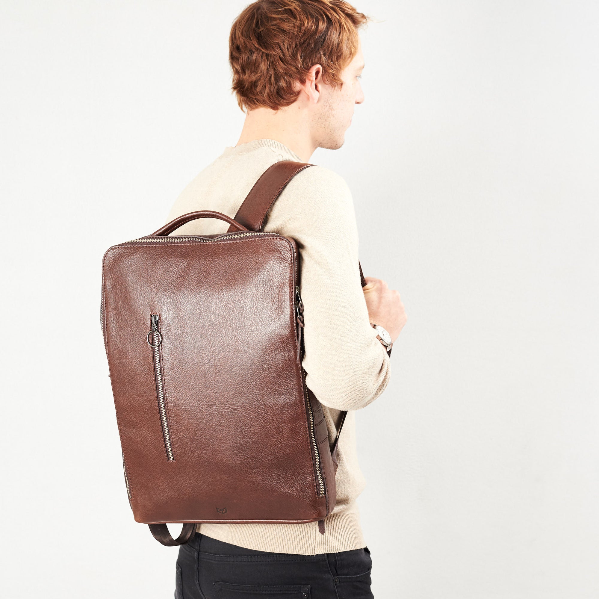 backpack for work brown by capra leather