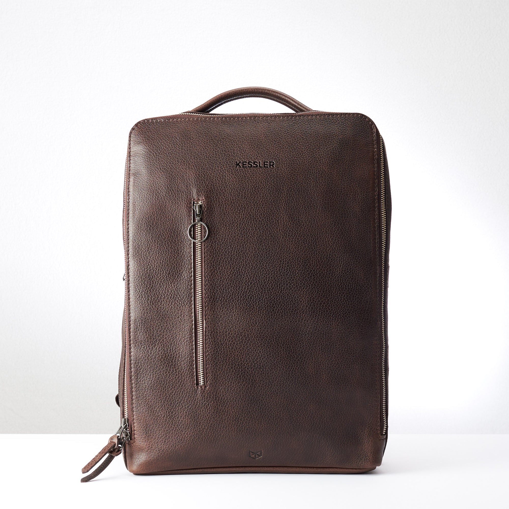 men's leather backpack dark brown by capra leather