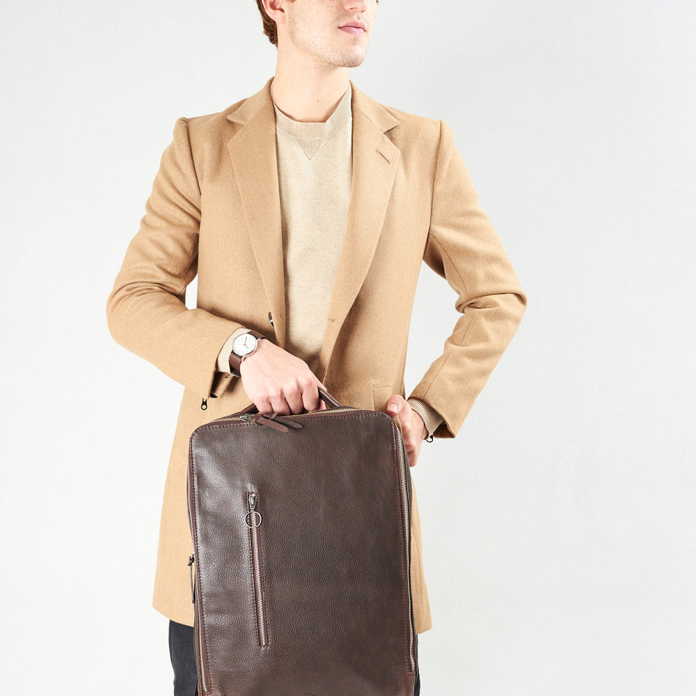 Saola Tech Backpack · Dark Brown by Capra Leather