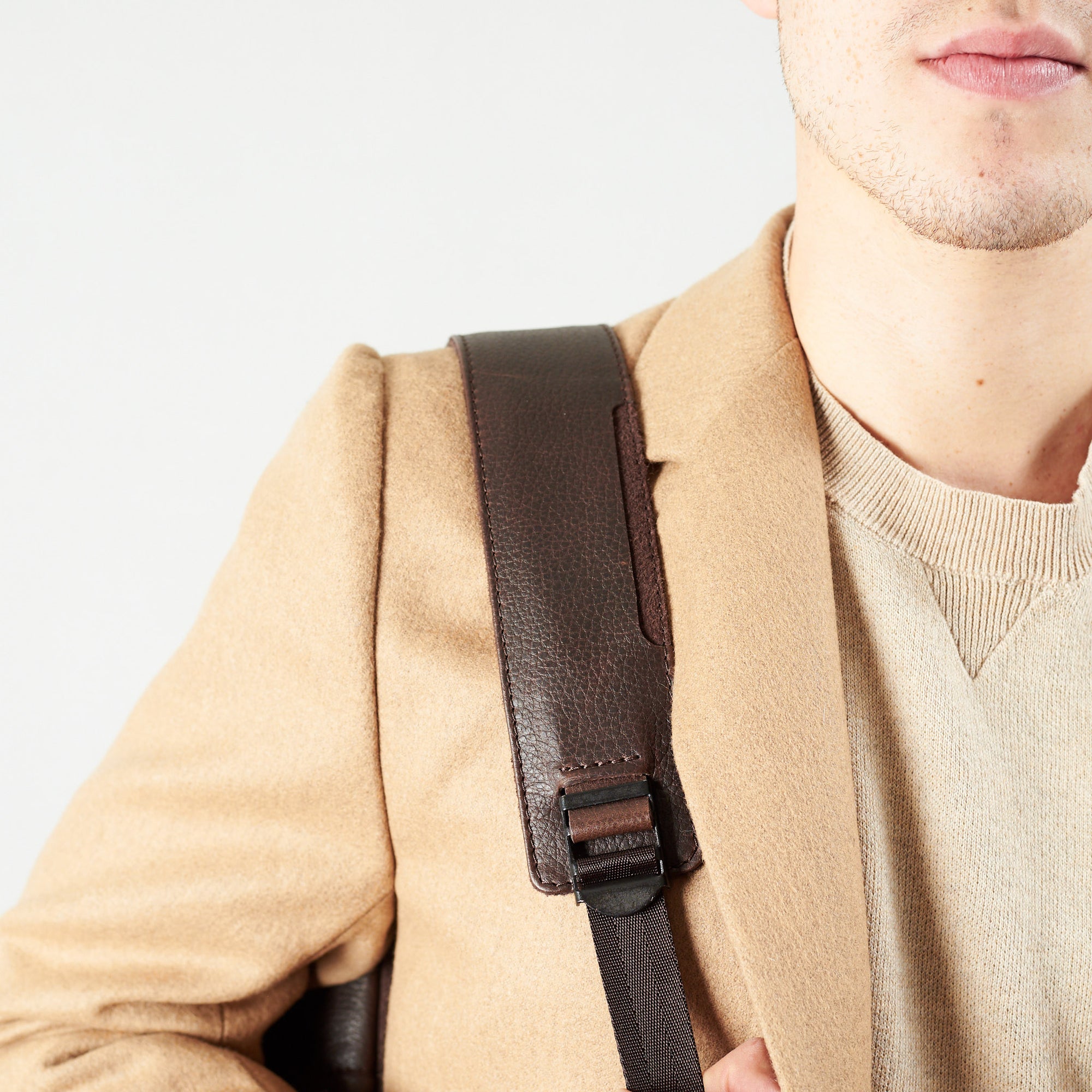 men's backpack dark brown by capra leather