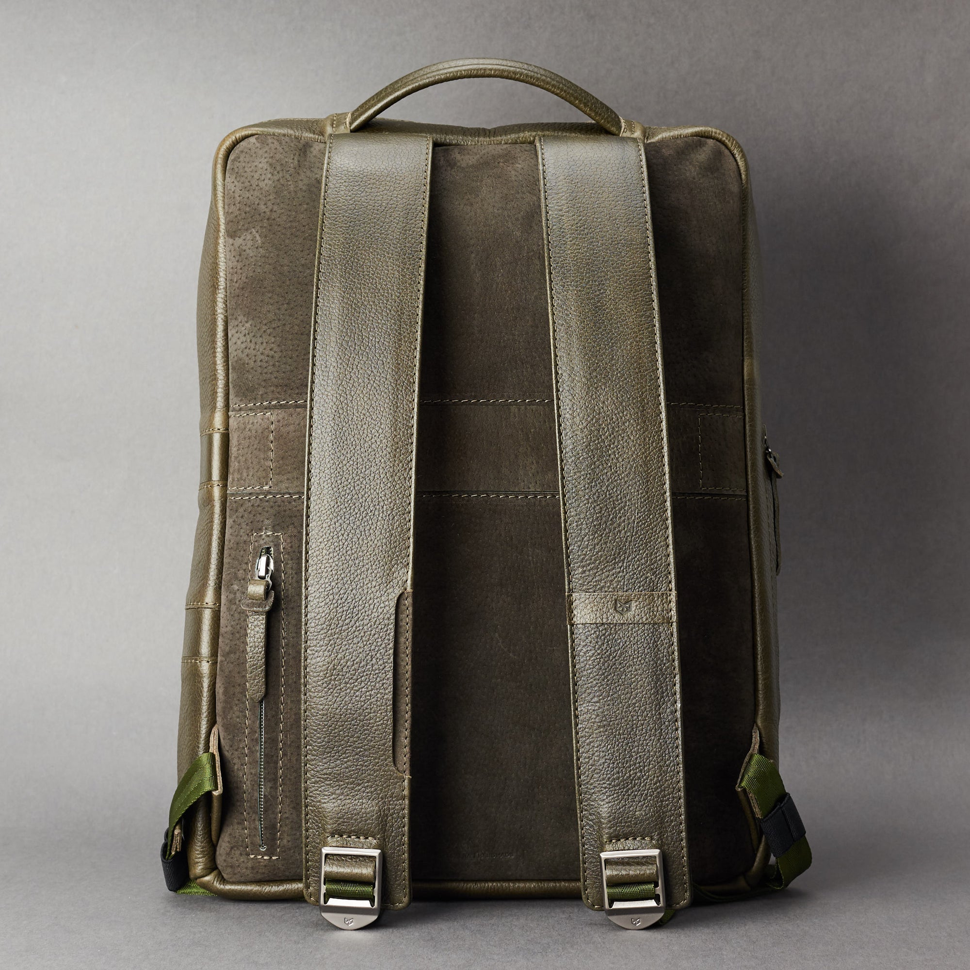 backpack work green by capra leather