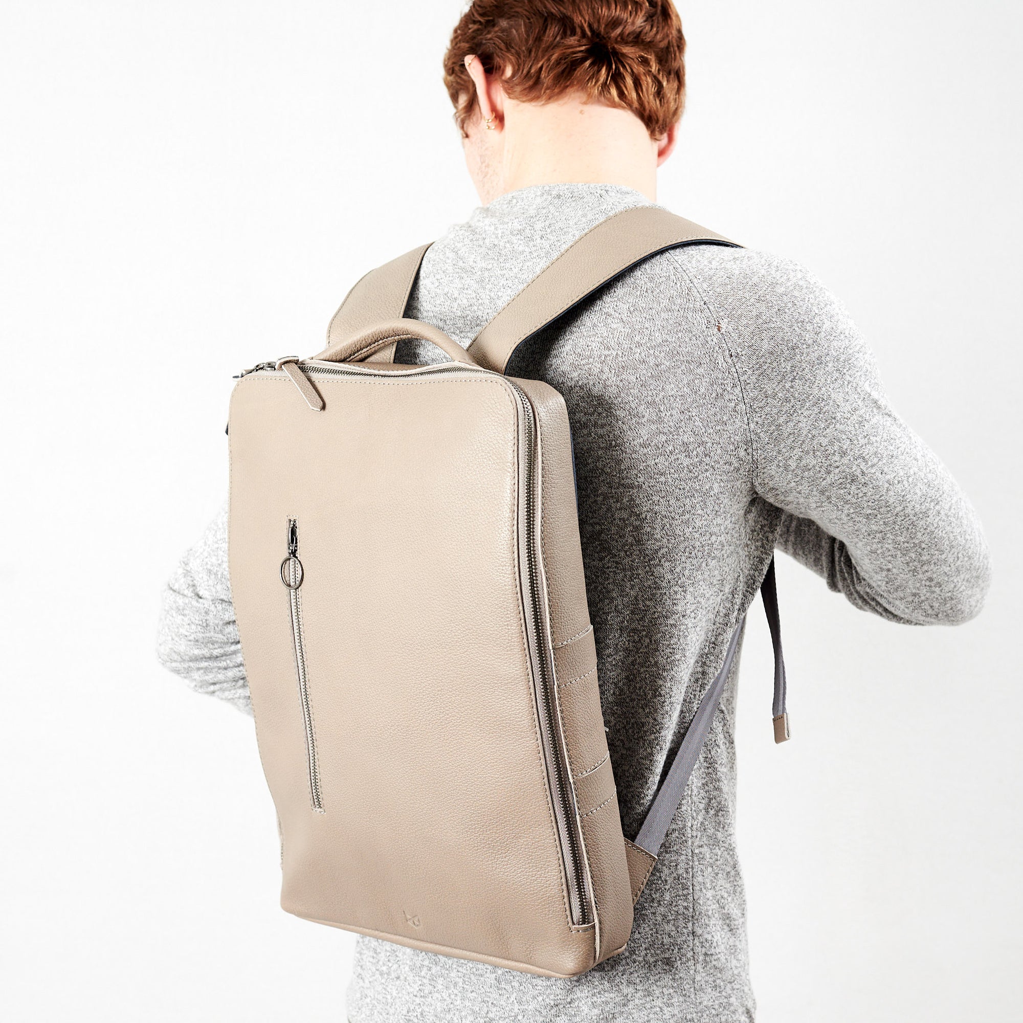 mens backpacks grey by capra leather