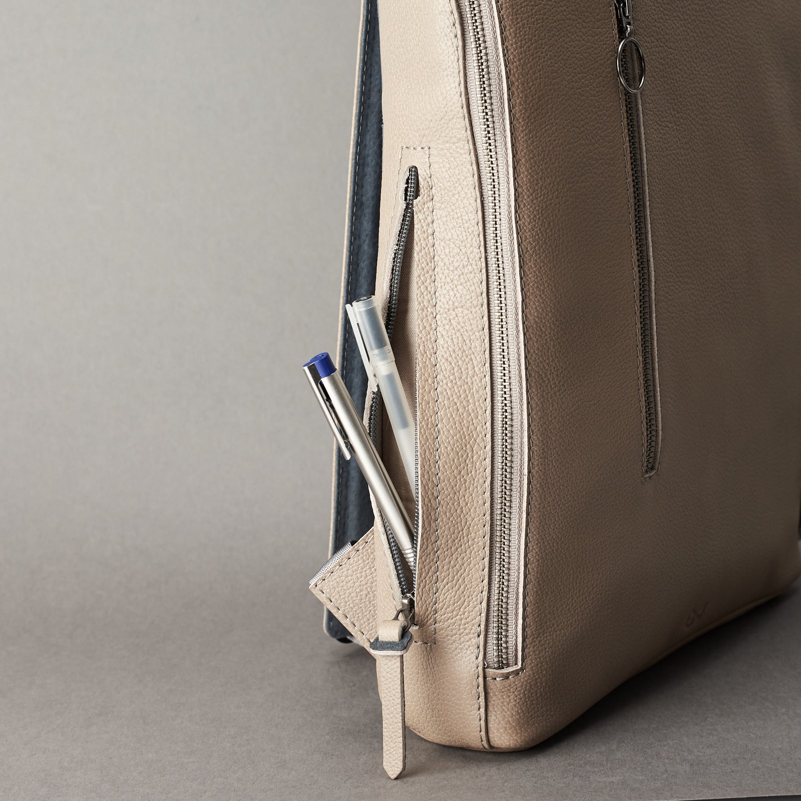 stylish backpacks grey by capra leather