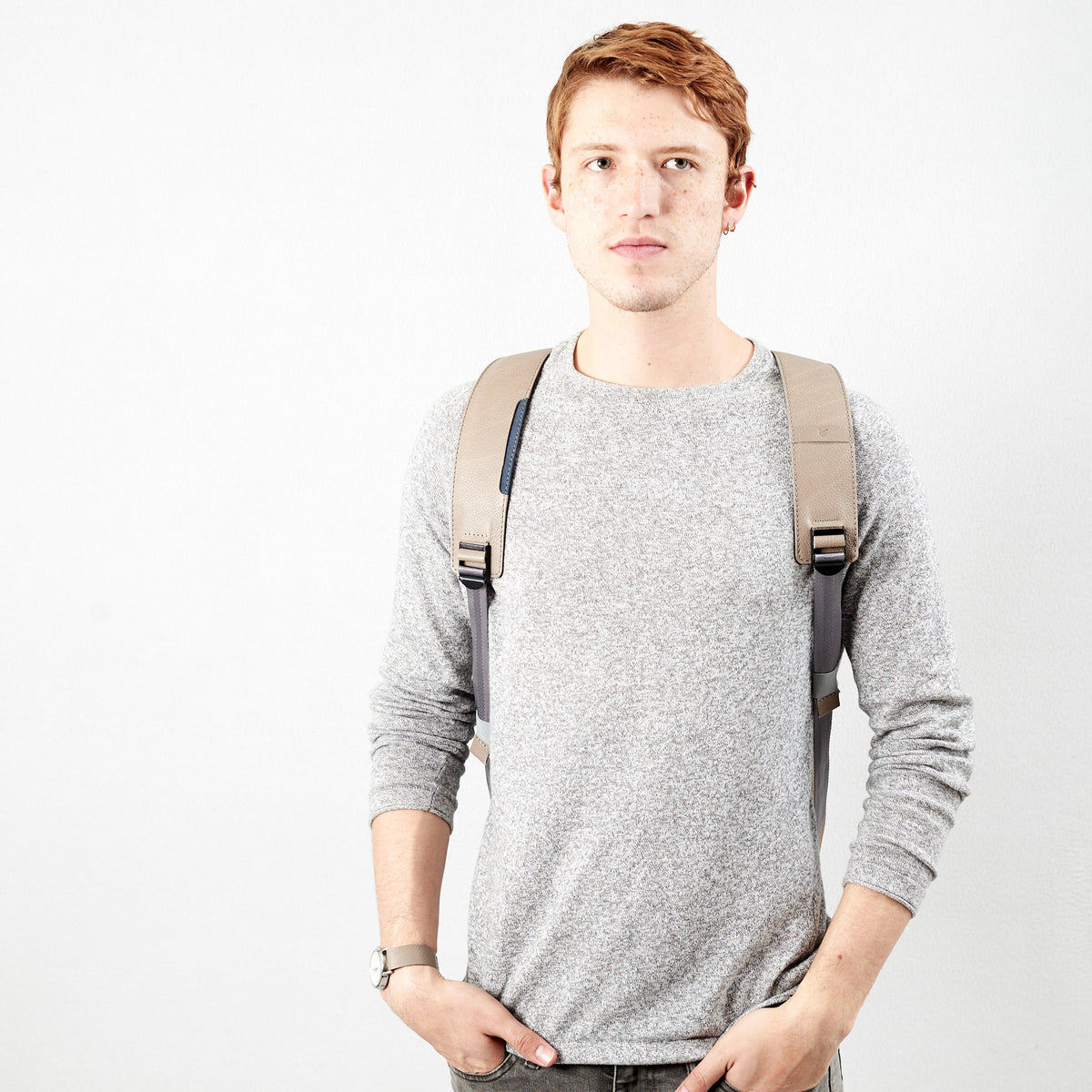 laptop backpack for men grey by capra leather