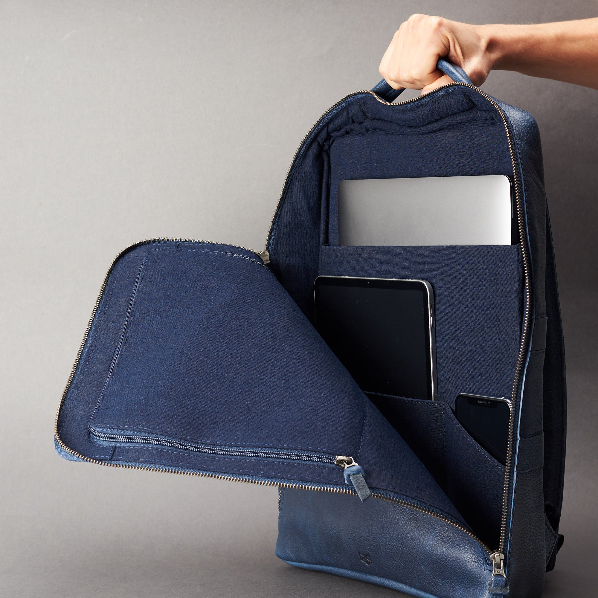 best laptop backpack navy by capra leather