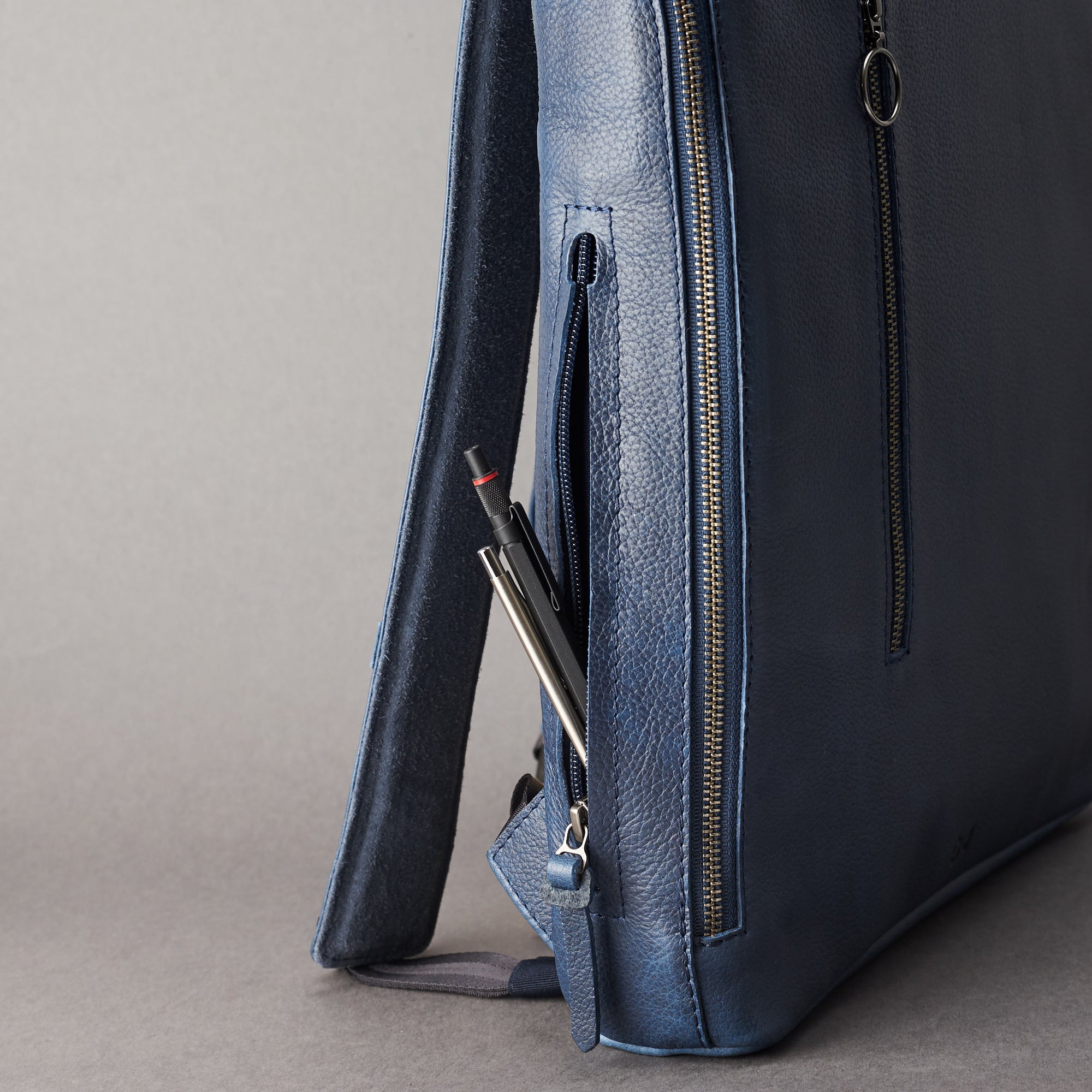 mens backpack navy by capra leather