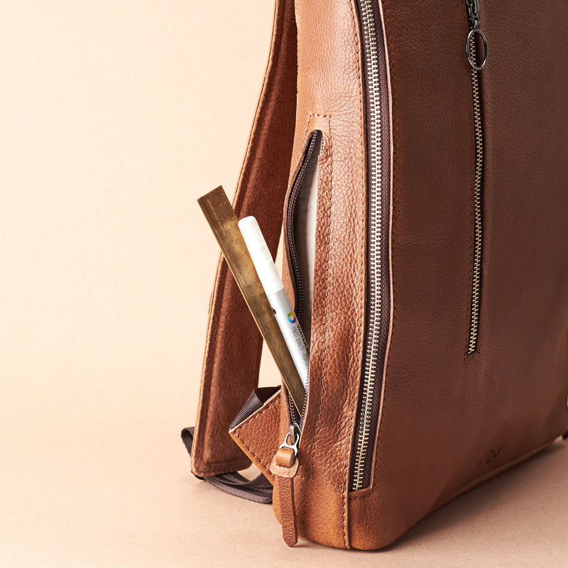 Saola Tech Backpack · Tan by Capra Leather