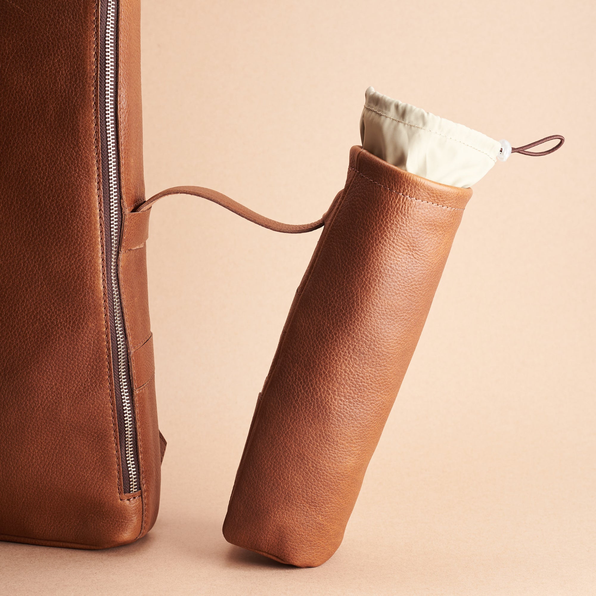 away backpack tan by capra leather