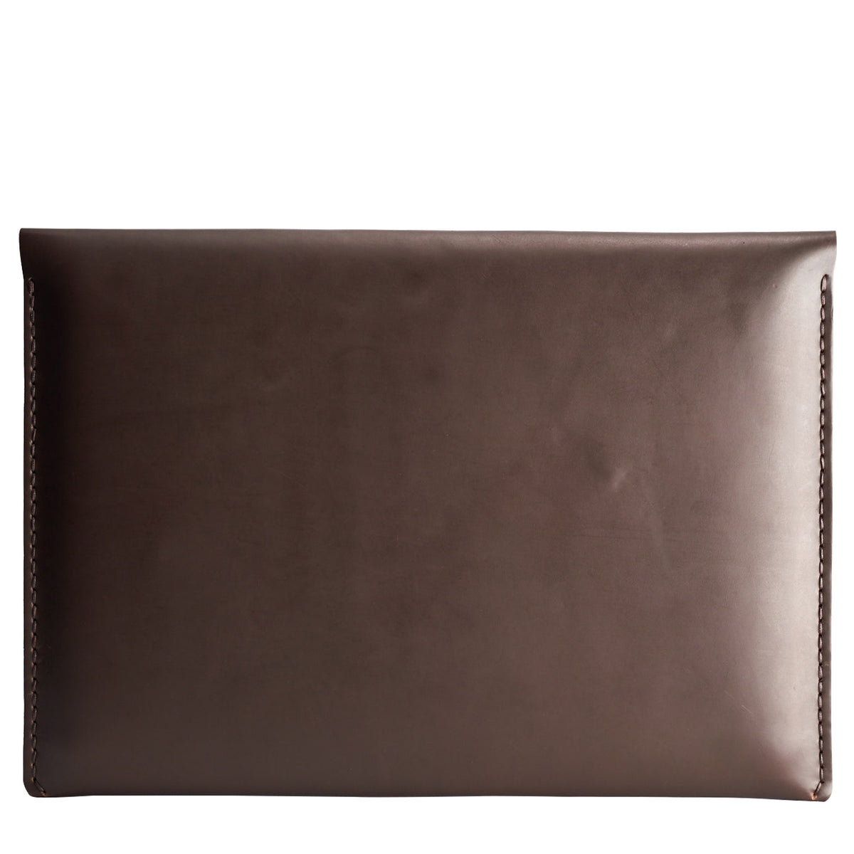 Back. Brown Leather MacBook Folio. Slant MacBook Sleeve by Capra Leather