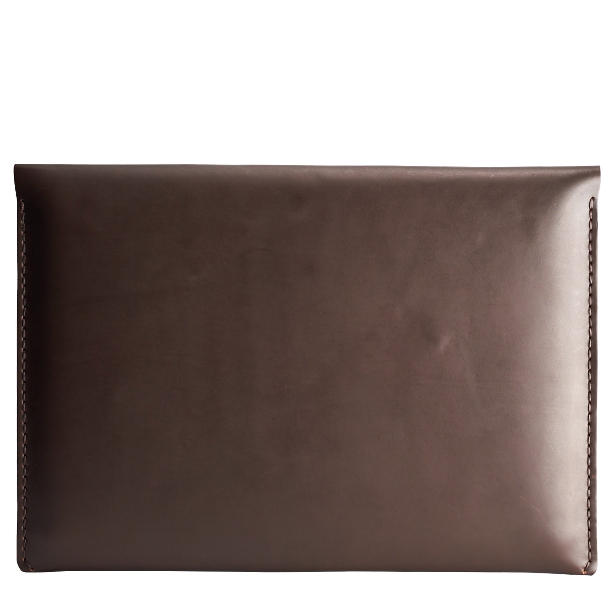 Back. Brown Leather MacBook Folio. Slant MacBook Sleeve by Capra Leather