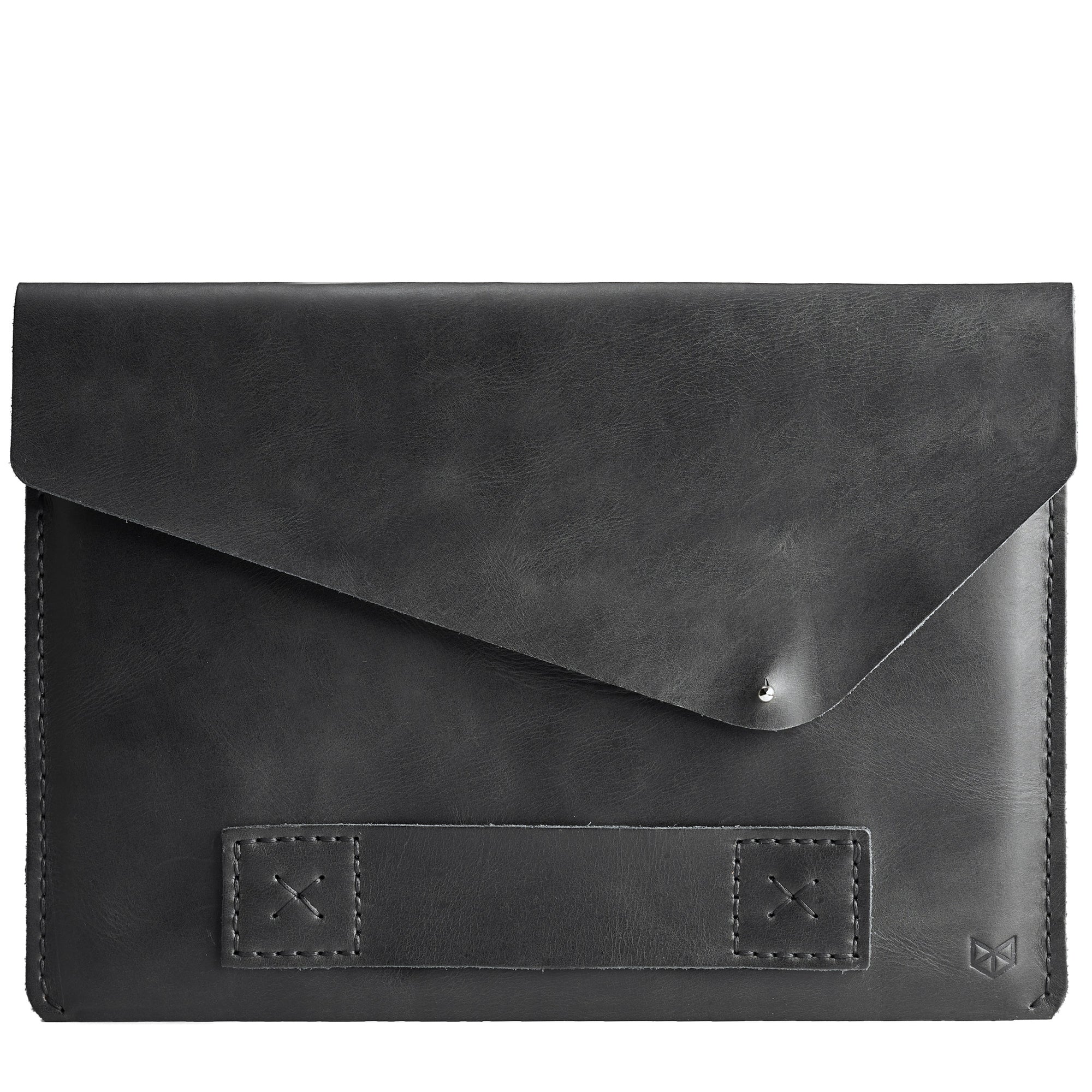 Cover. Black Leather MacBook Case. Slant MacBook Sleeve by Capra Leather