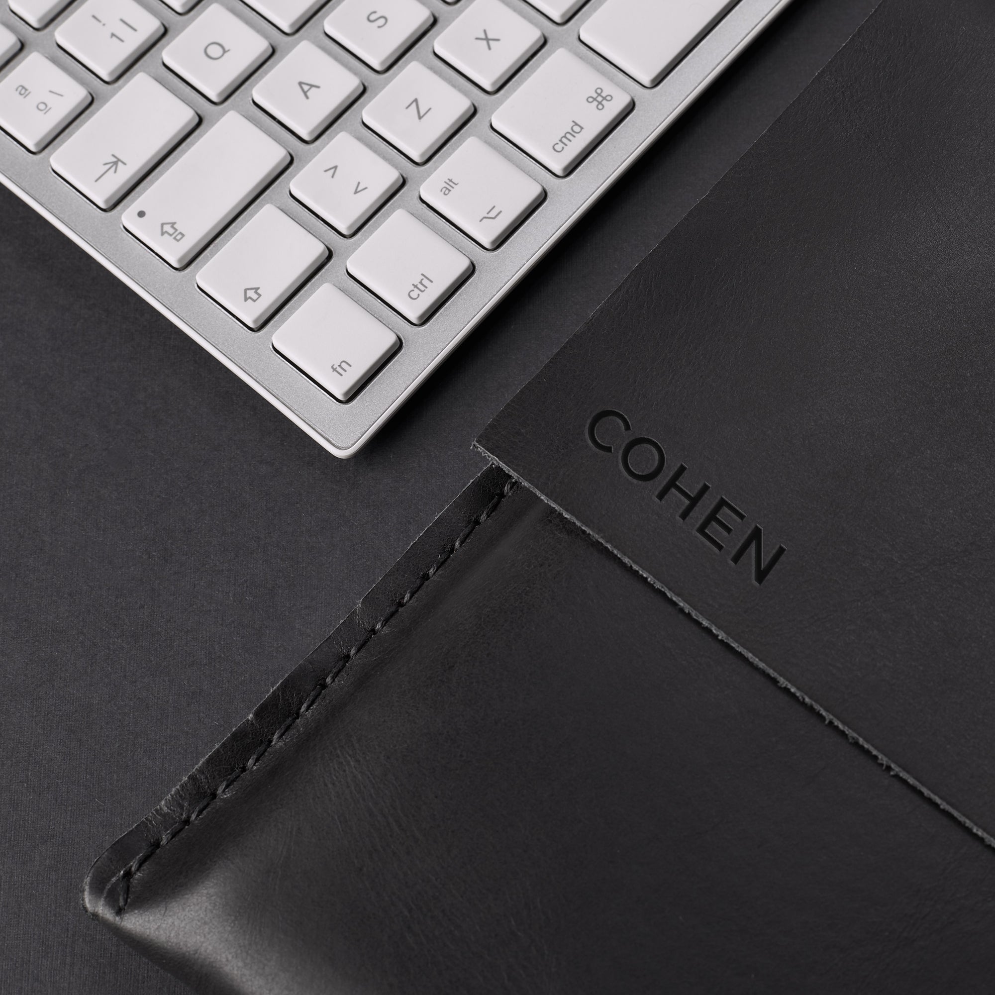 Custom Engraving. Black Leather MacBook Case. MacBook Sleeve by Capra Leather