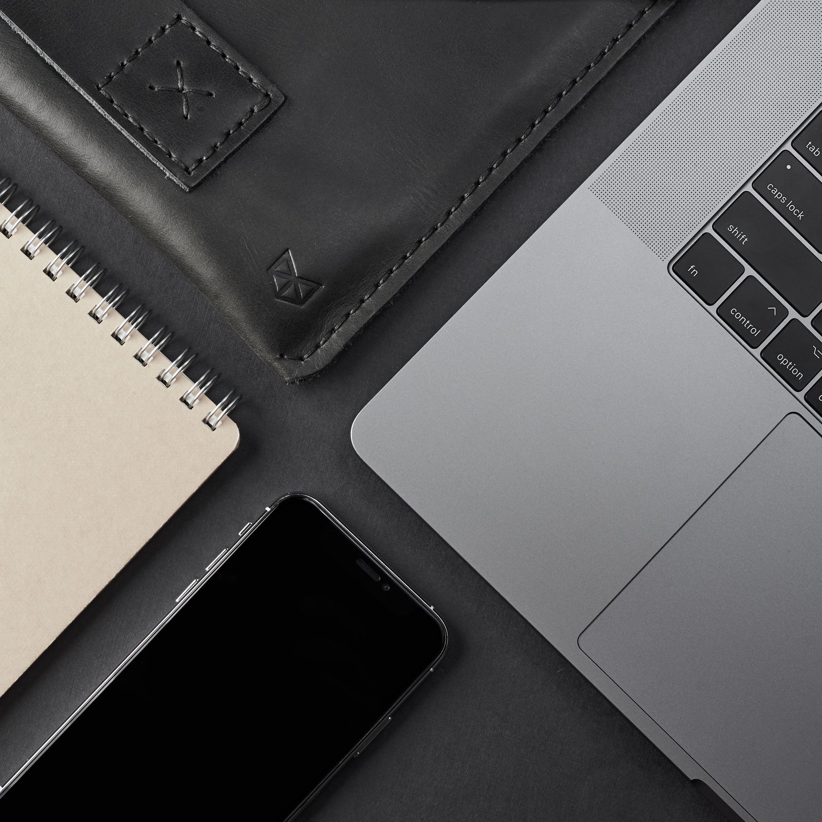 Apple accessories. Black Leather MacBook Case. Slant MacBook Sleeve by Capra Leather