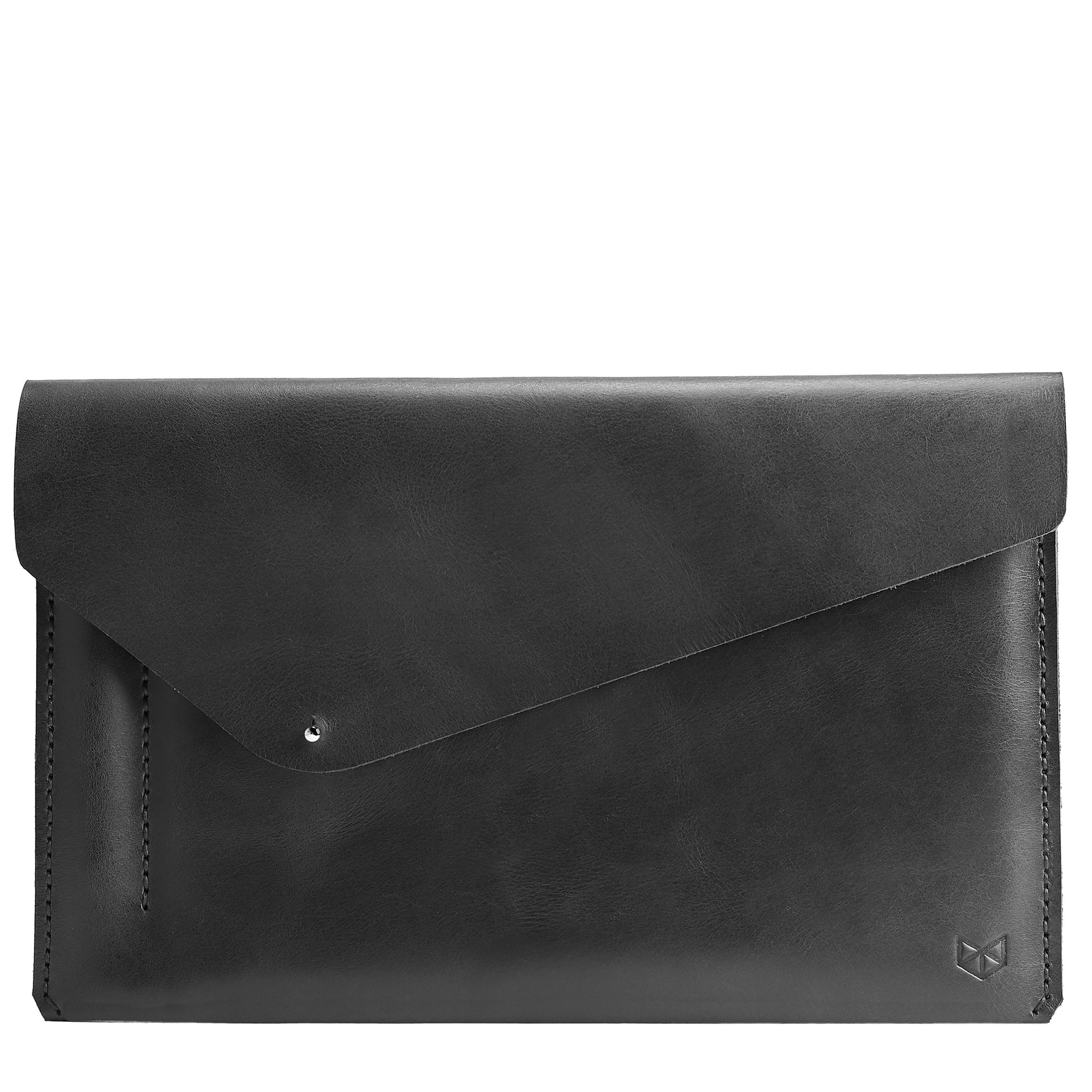 From view. iPad Sleeve. iPad Leather Case Black With Apple Pencil Holder by Capra Leather