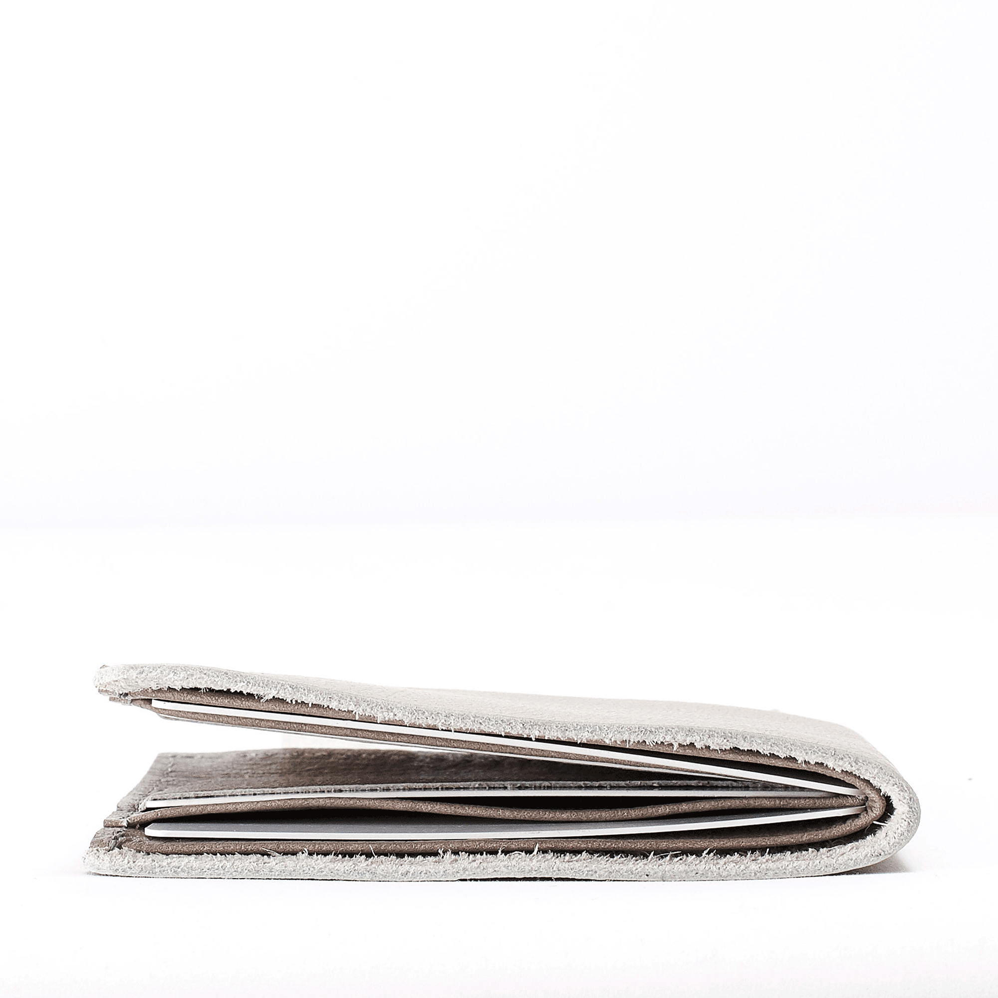 Slim profile. Grey leather slim wallet, gifts for men, handmade accessories, minimalist full grain leather thin wallet