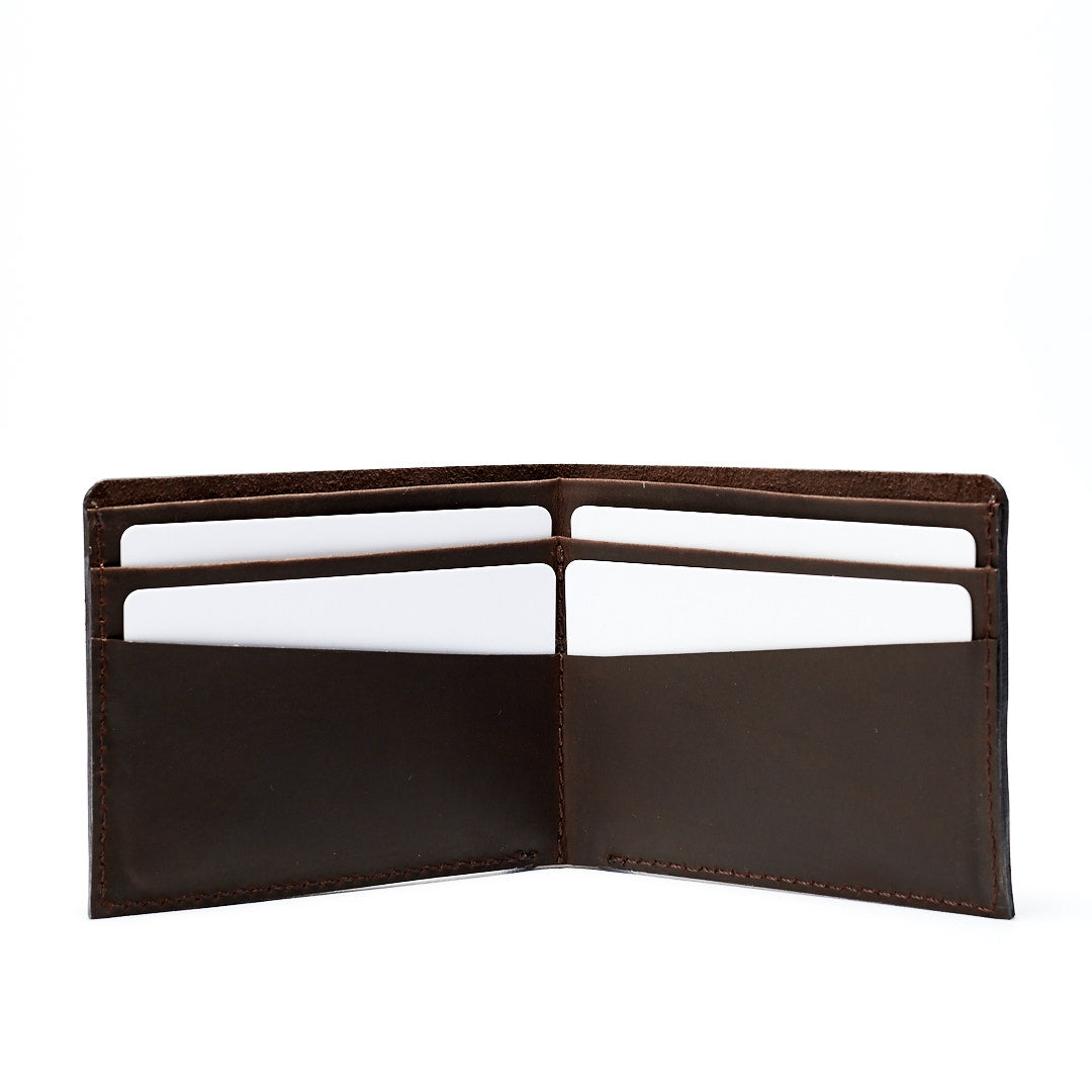 leather dark brown slim wallet gifts for men handmade accessories