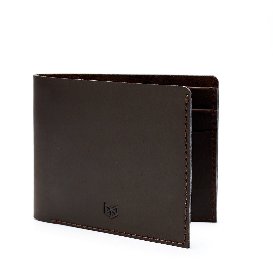 leather dark brown slim wallet gifts for men handmade accessories