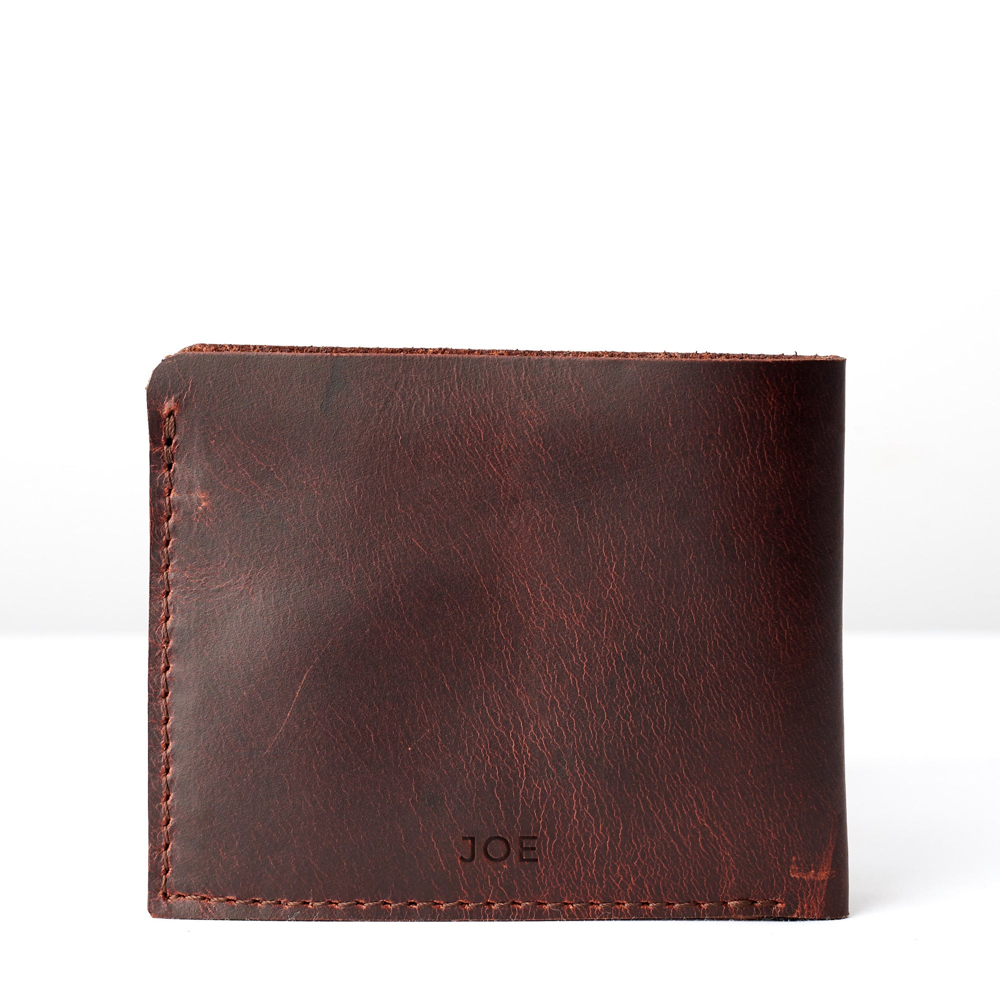Engraving monogram . Leather coñac slim wallet gifts for men handmade accessories. minimalist full grain leather thin wallet. Made by Capra Leather. 