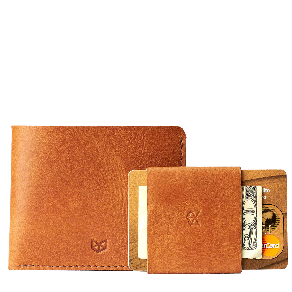 Wallet kit. Leather Habana slim wallet gifts for men handmade accessories. minimalist full grain leather thin wallet. Made by Capra Leather. 