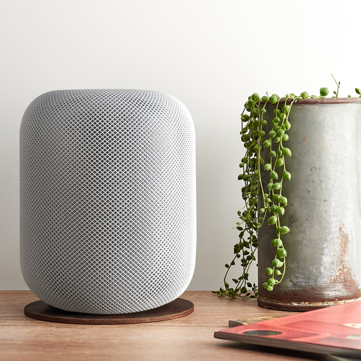 Desk. Leather homepod pad, protect wood surfaces from white rings, mens cowhide coasters for apple smart speaker