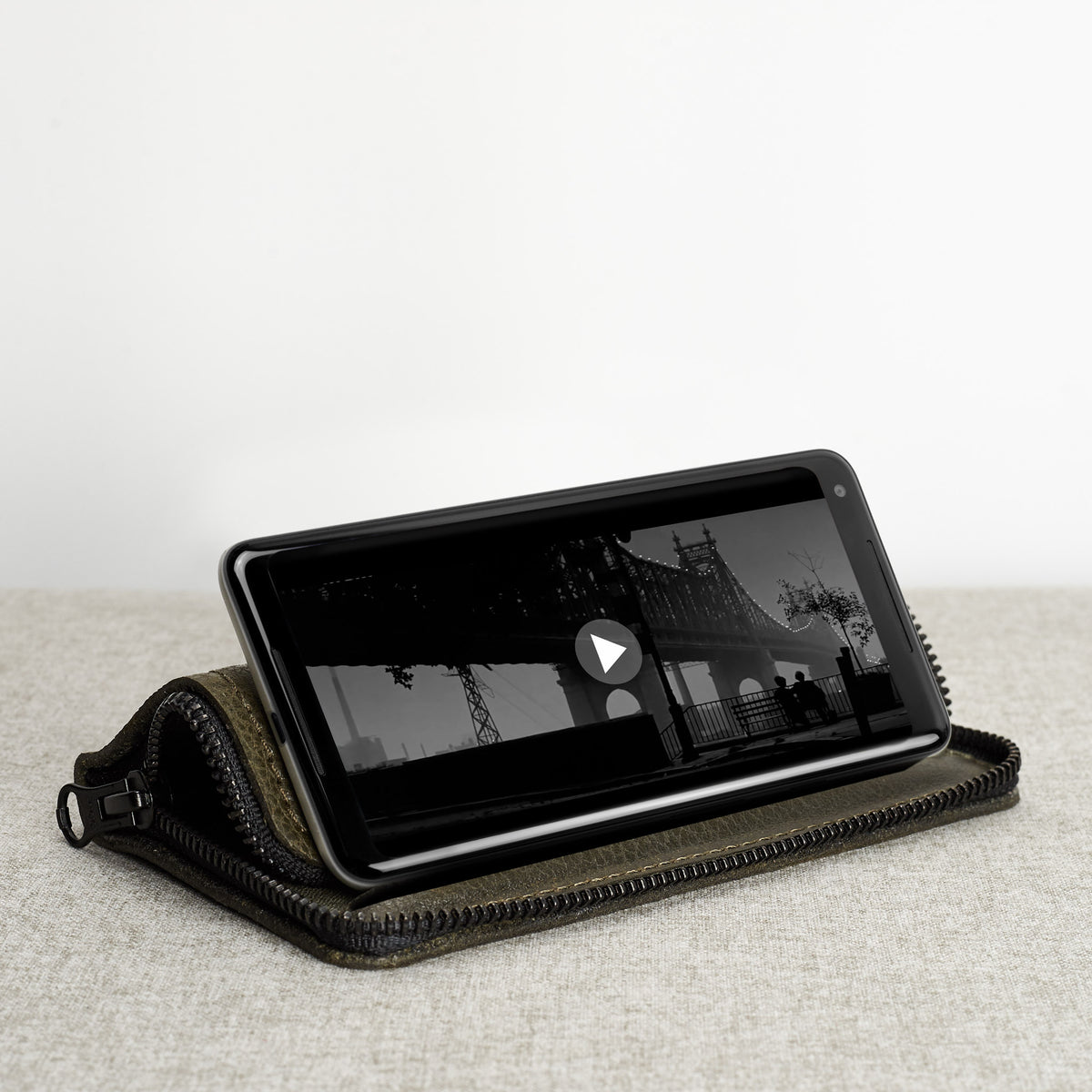 Hands free feature. Green carefully handcrafted leather case stand wallet for new Google Pixel 2 and 2 XL. Men's Pixel sleeve with card holder.