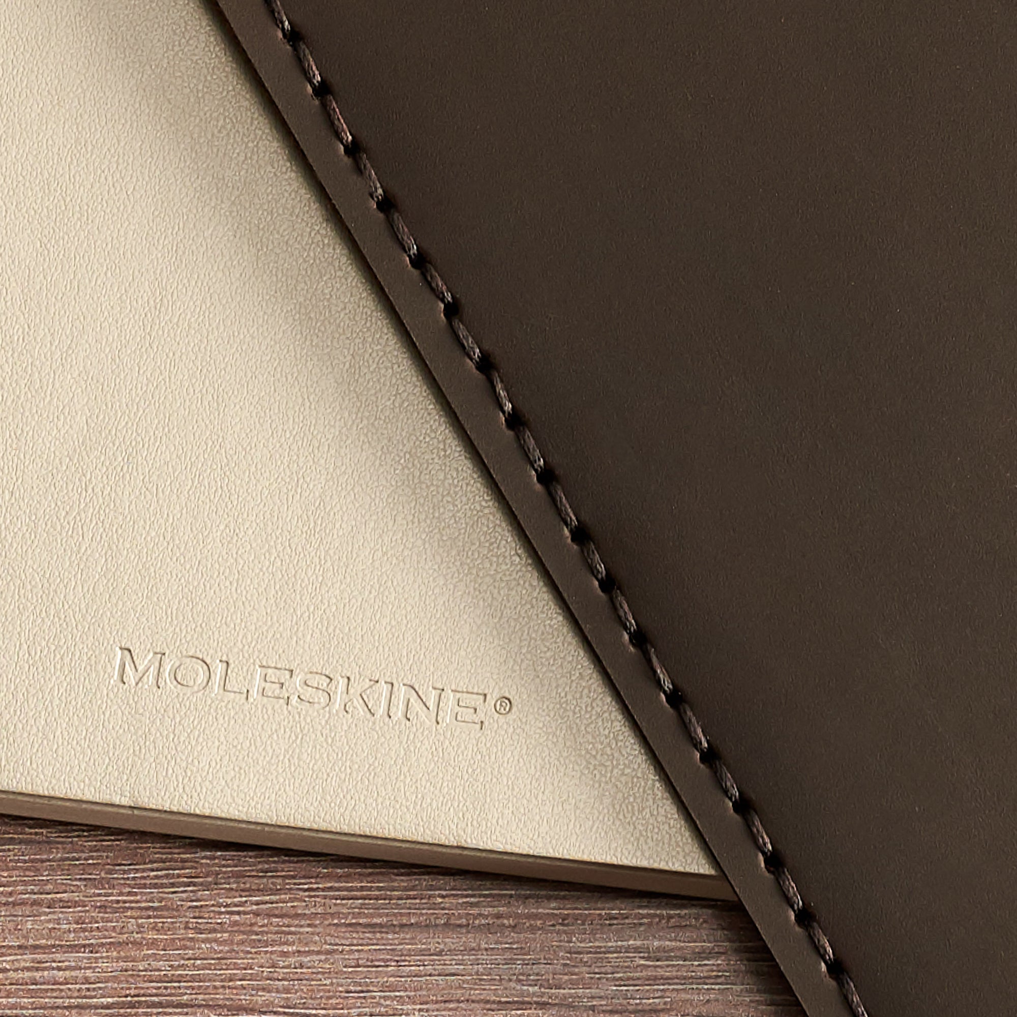 Detail. Entirely hand stitched Moleskine Large and Pocket leather cover. Traveler's journal case. Customize your notebook with our handmade case. 