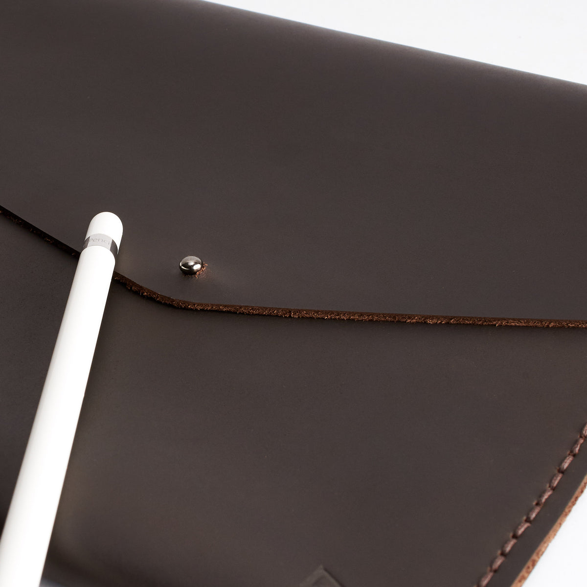 Silver Pin. iPad Sleeve. iPad Leather Case Brown With Apple Pencil Holder by Capra Leather