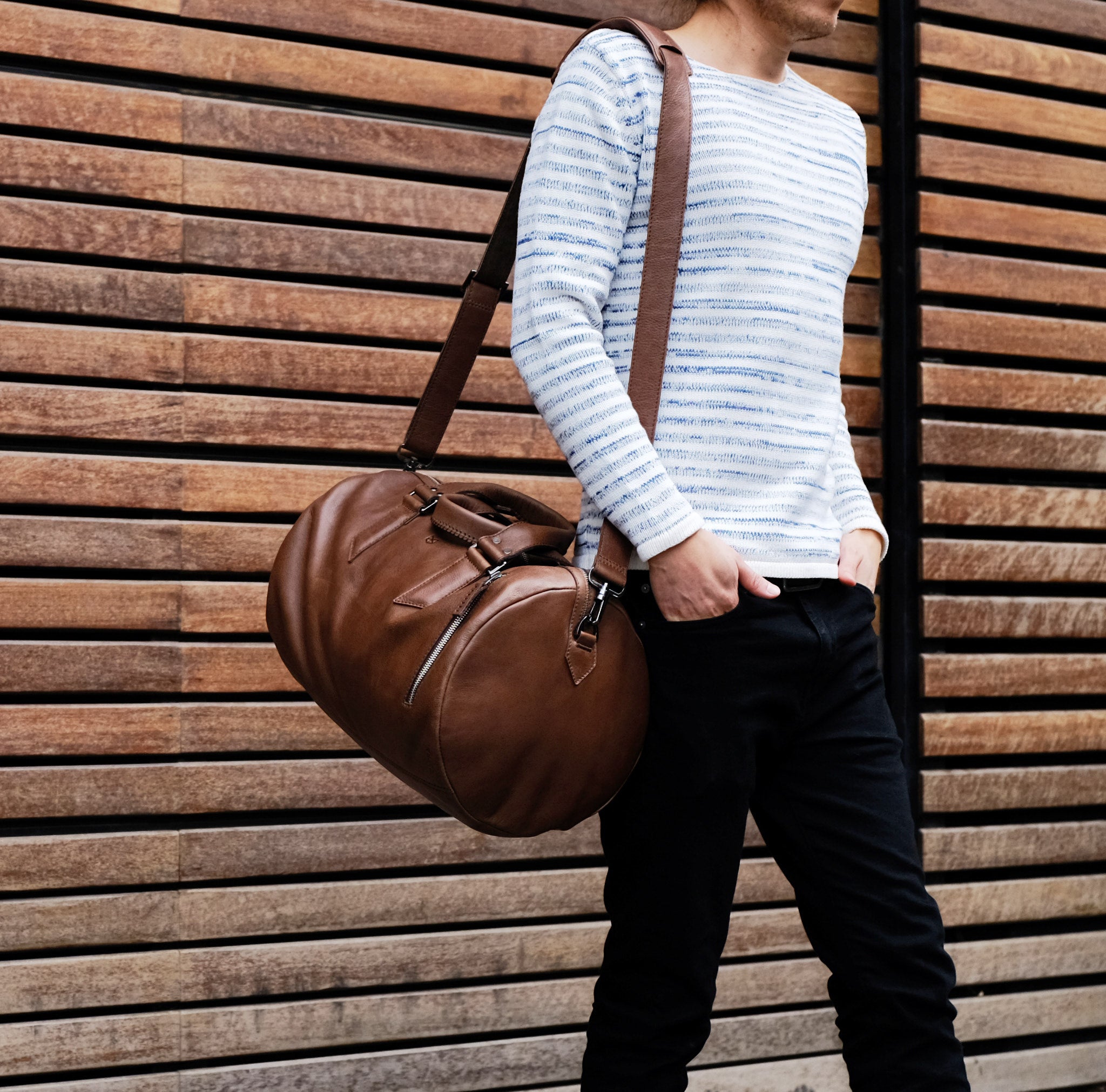 Handsome 2024 Leather Duffle Bag by MacCase