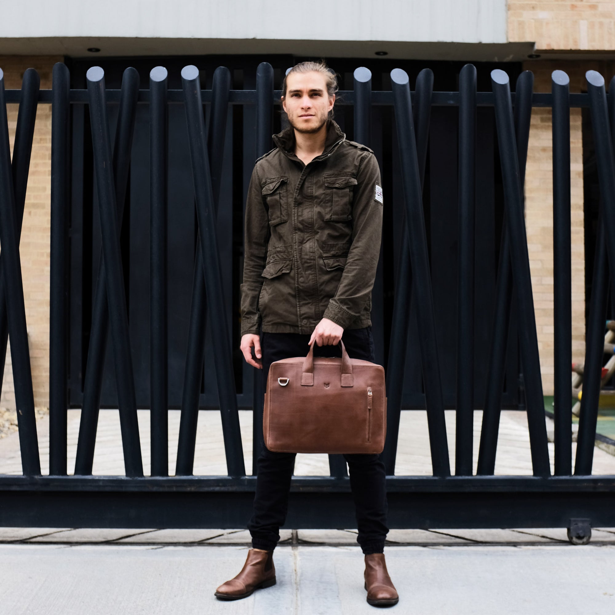 Formal style. Brown designer workbag. Mens satchel. Soft full grain briefcase