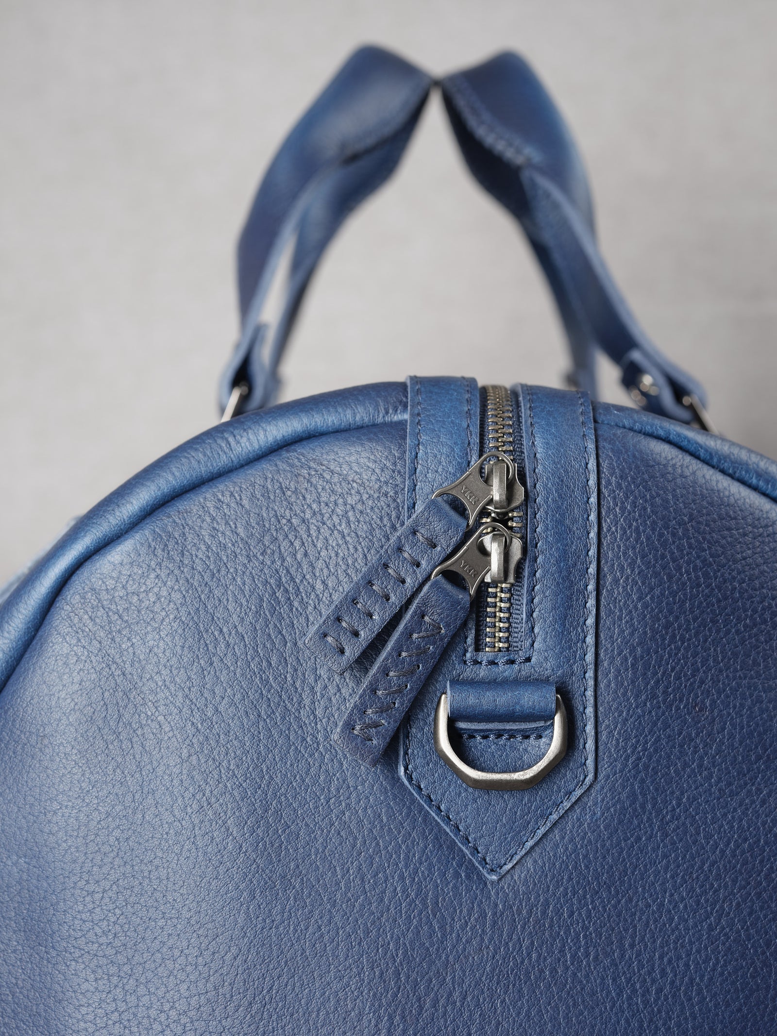 Handmade by skilled artisana. Substantial Duffle Bag Navy by Capra Leather