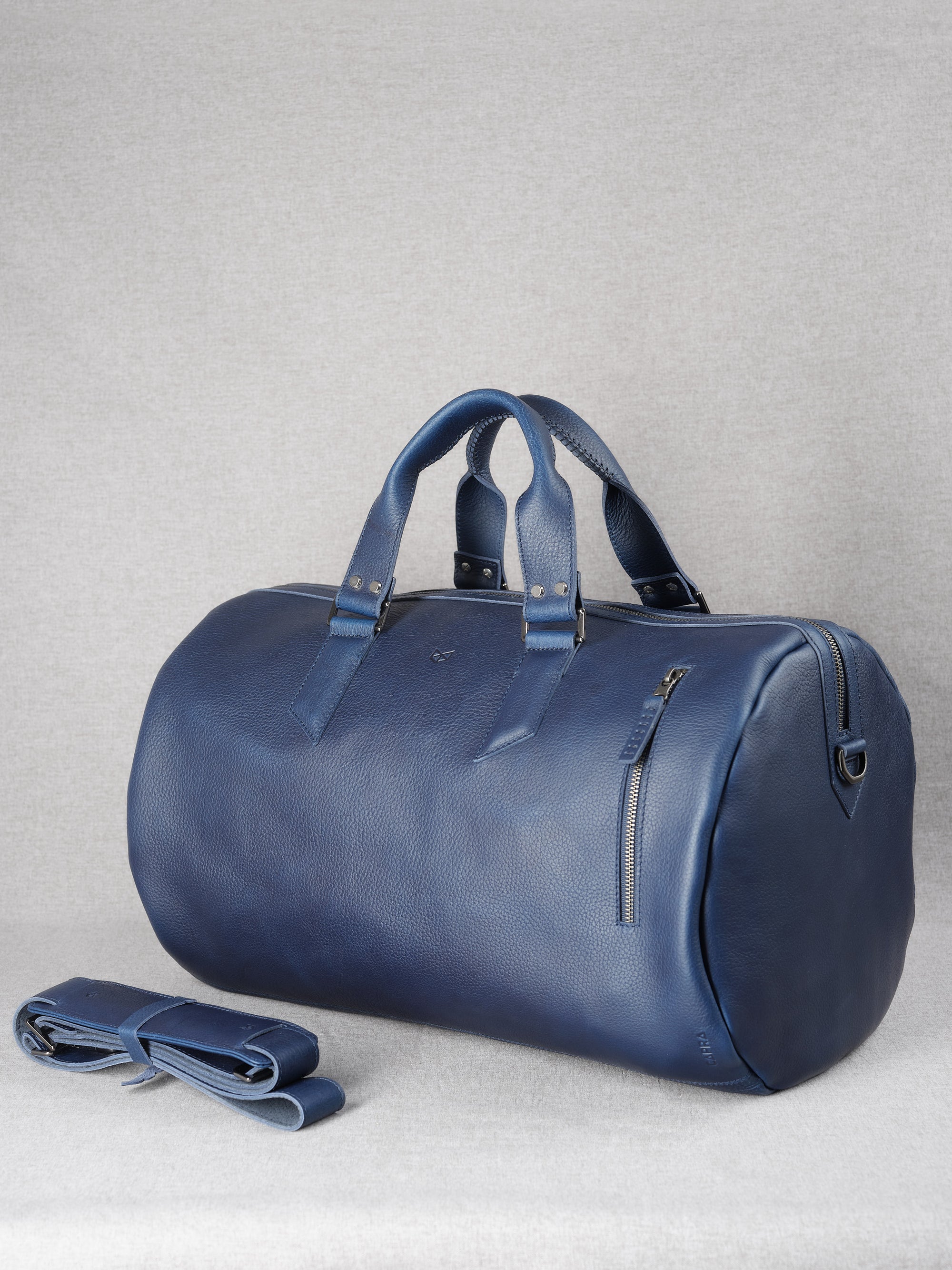 Modern style. Substantial Duffle Bag Navy by Capra Leather