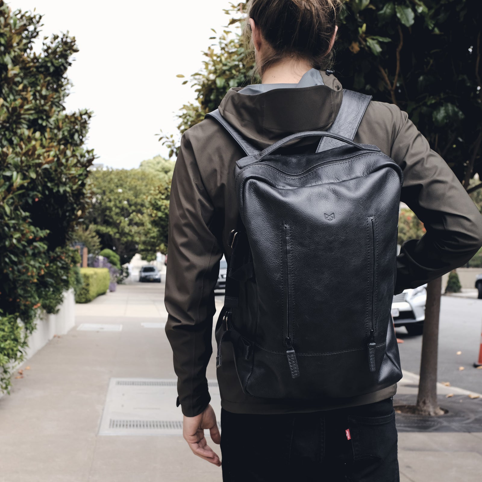 everyday backpack black by capra leather