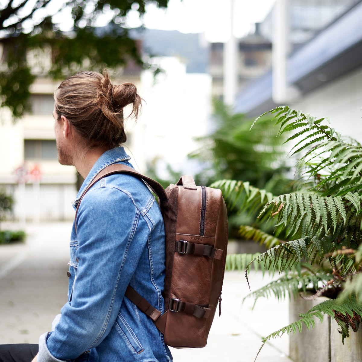 leather laptop backpack brown by capra leather